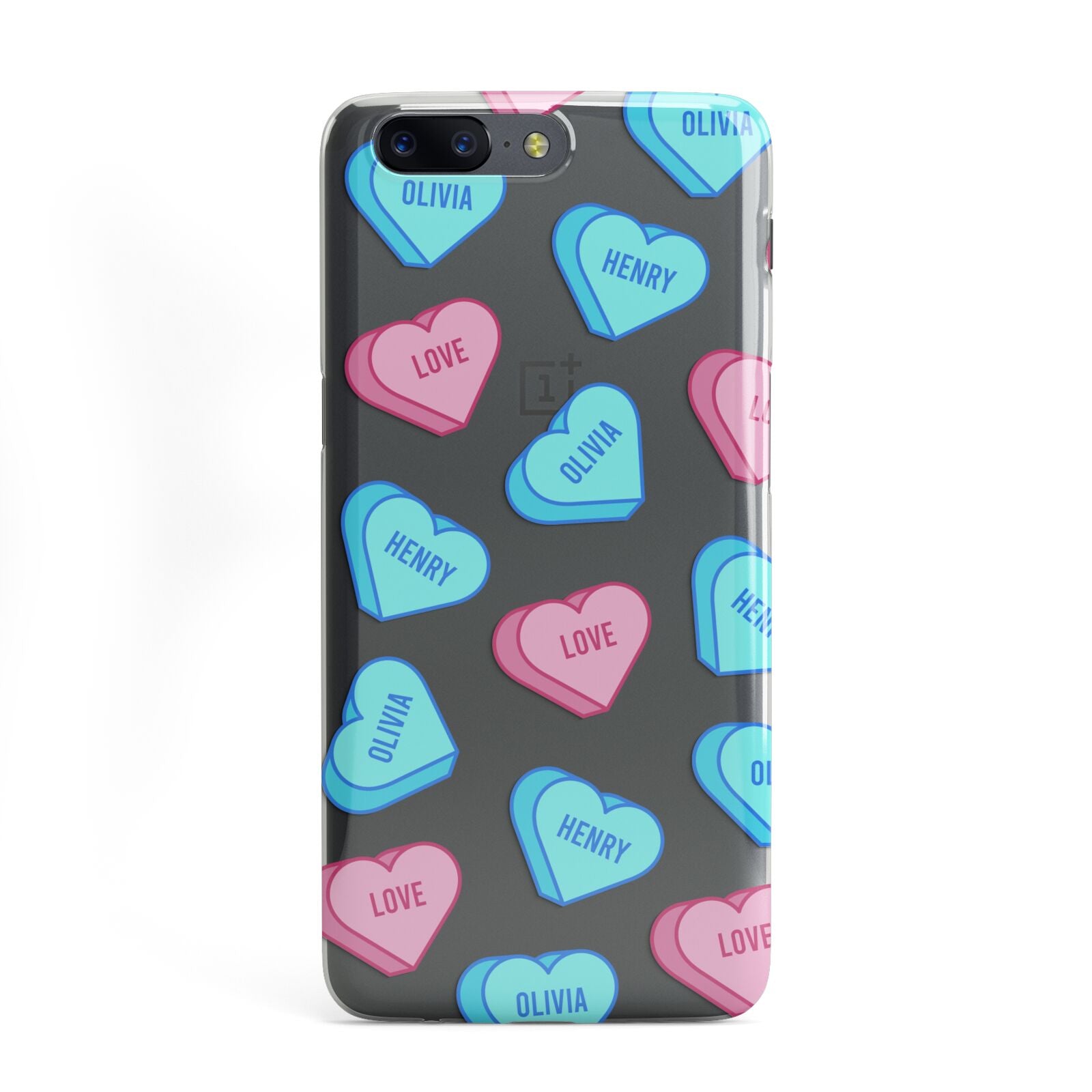 Love Heart Sweets with Names OnePlus Case