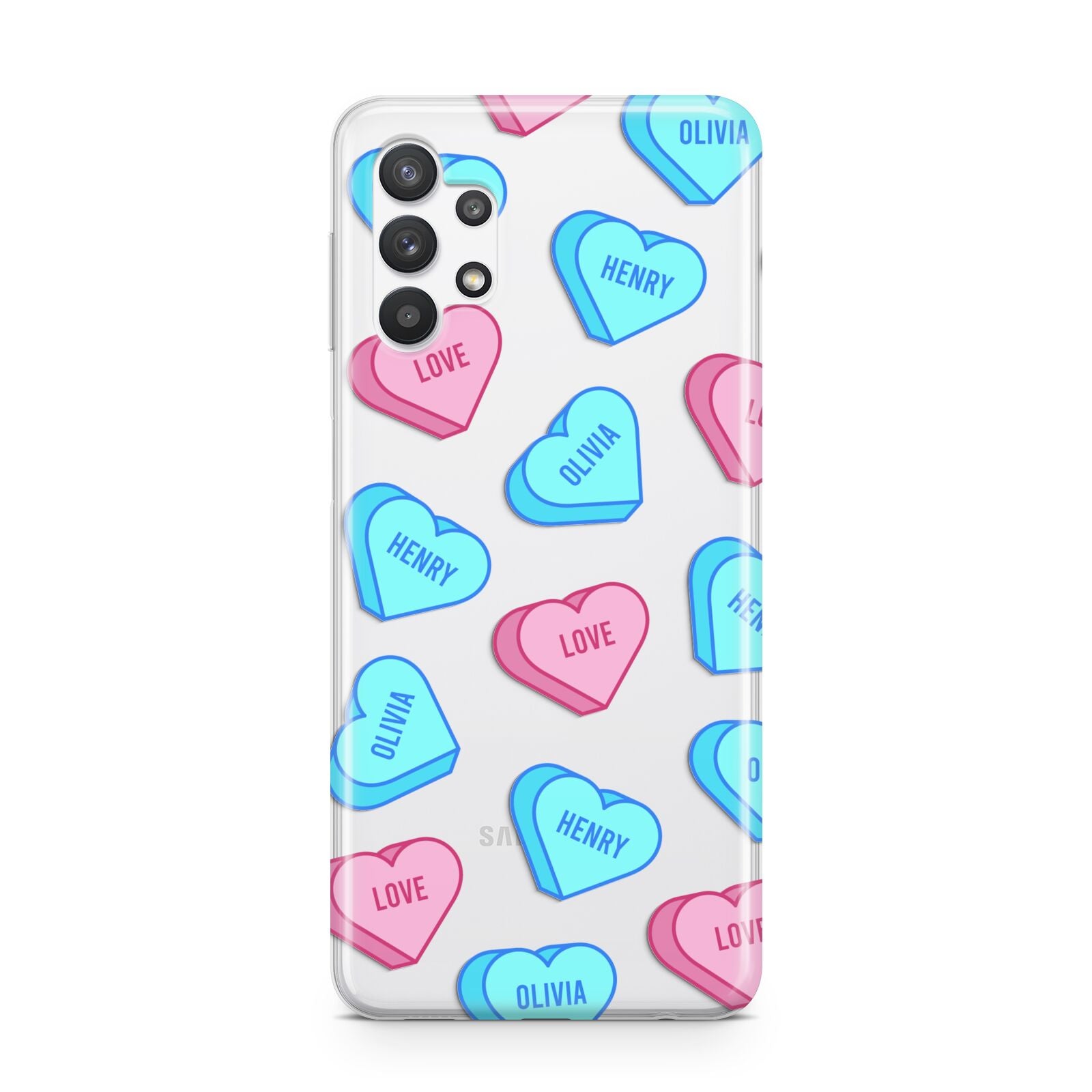 Love Heart Sweets with Names Samsung A32 5G Case