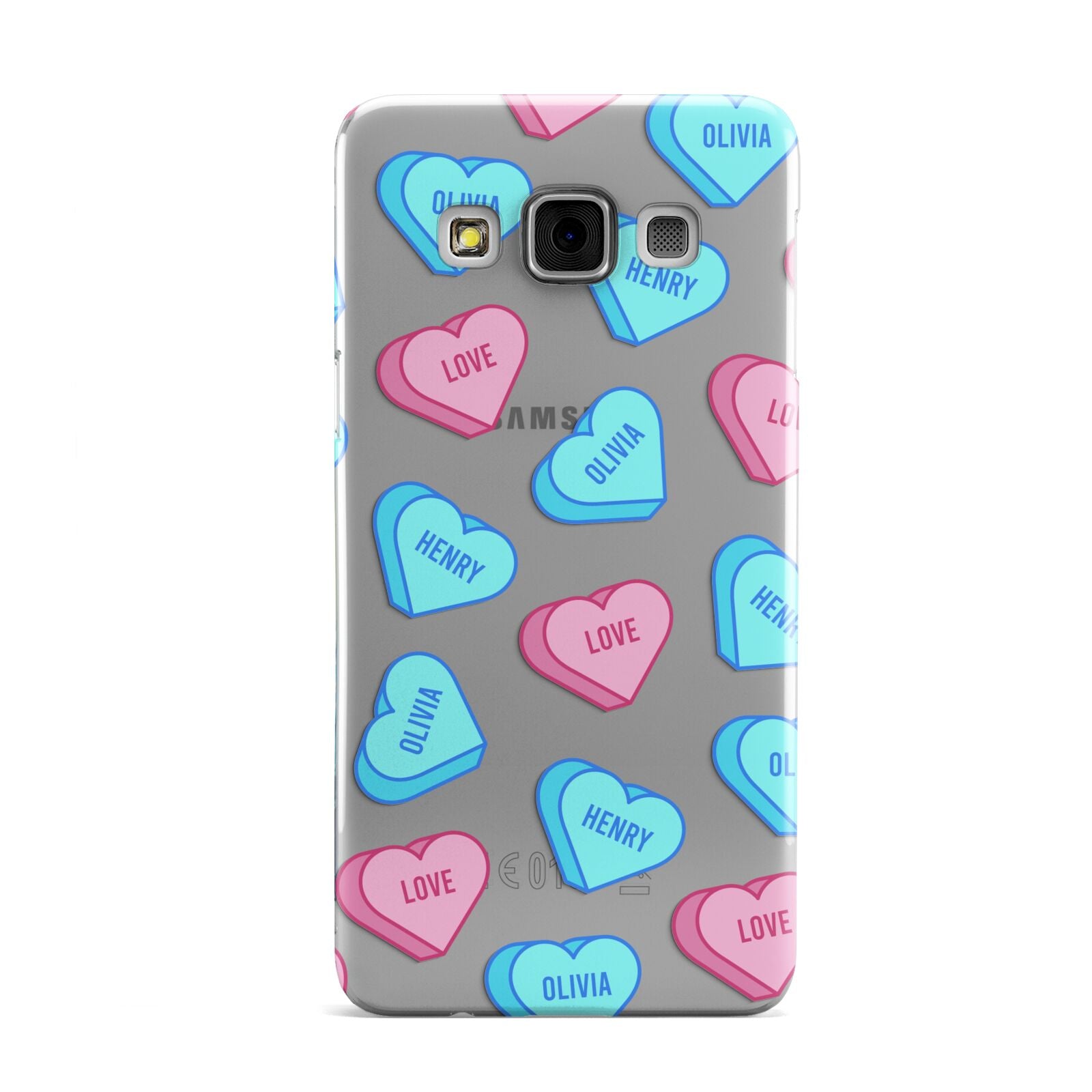 Love Heart Sweets with Names Samsung Galaxy A3 Case