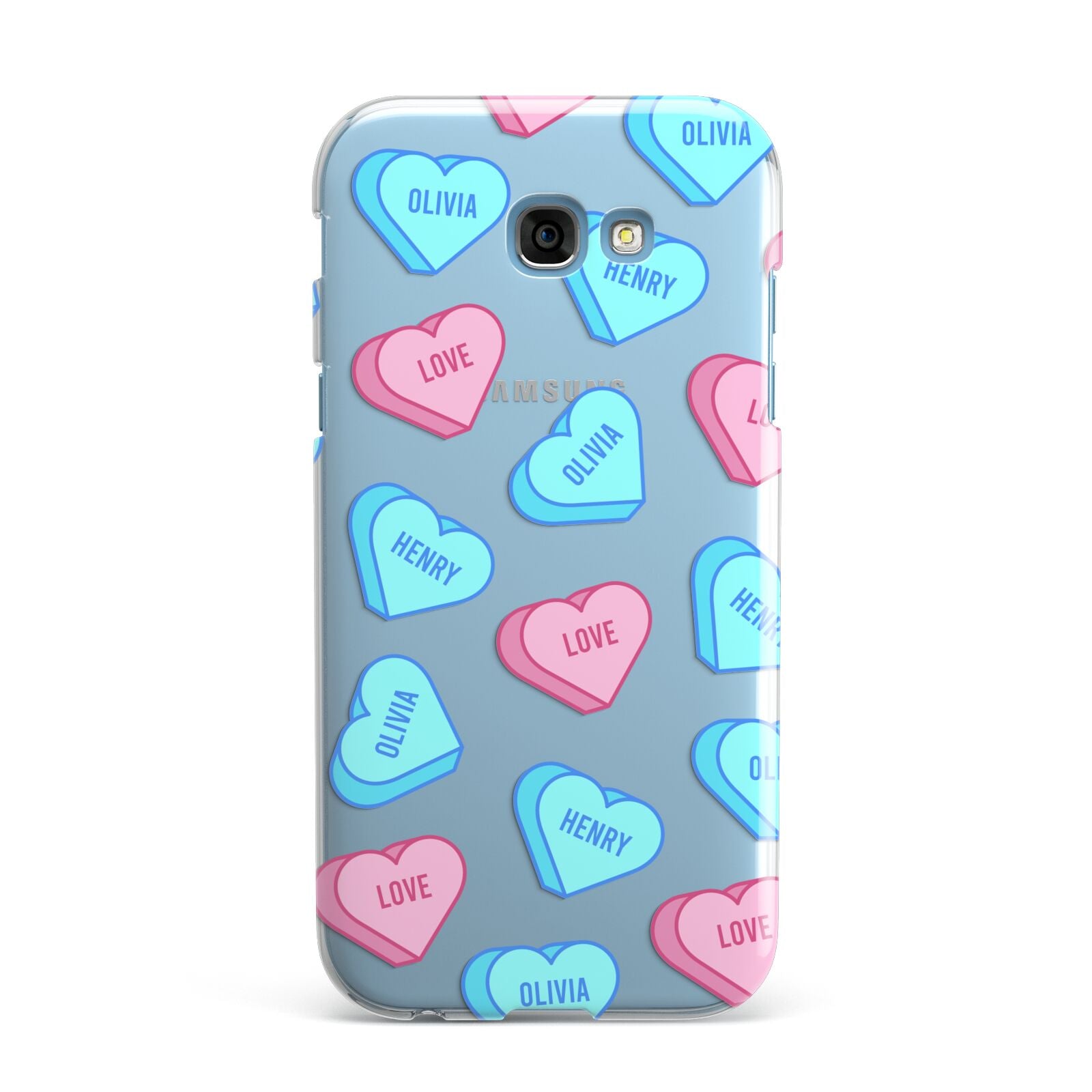 Love Heart Sweets with Names Samsung Galaxy A7 2017 Case
