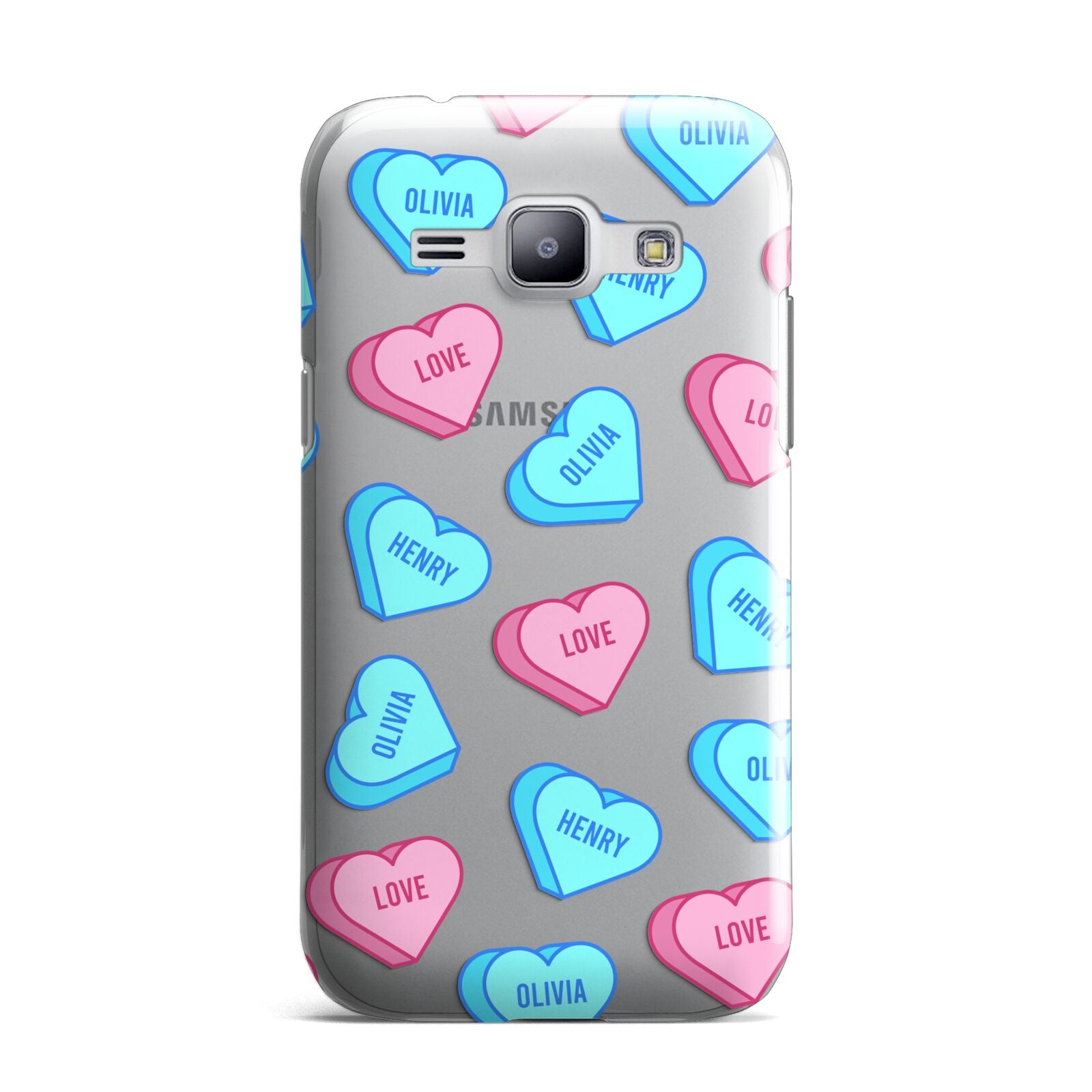 Love Heart Sweets with Names Samsung Galaxy J1 2015 Case