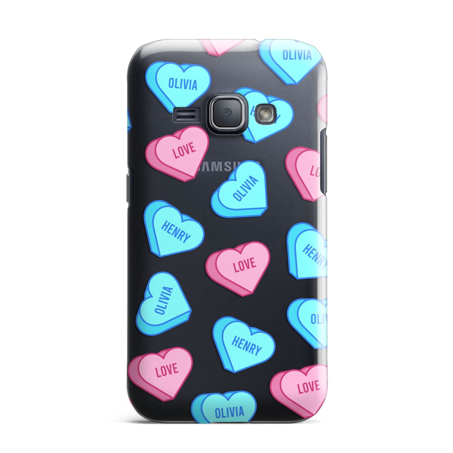 Love Heart Sweets with Names Samsung Galaxy J1 2016 Case