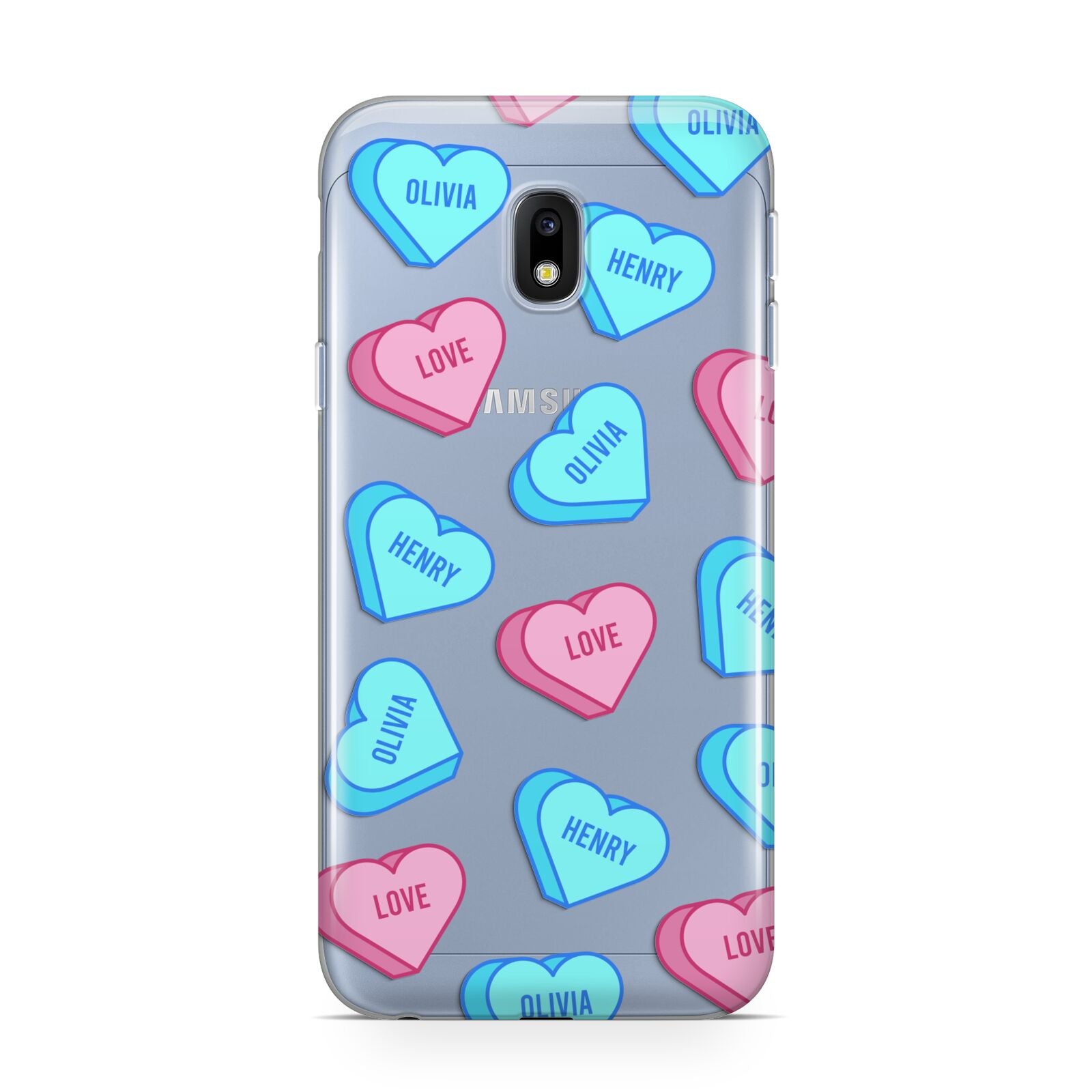 Love Heart Sweets with Names Samsung Galaxy J3 2017 Case