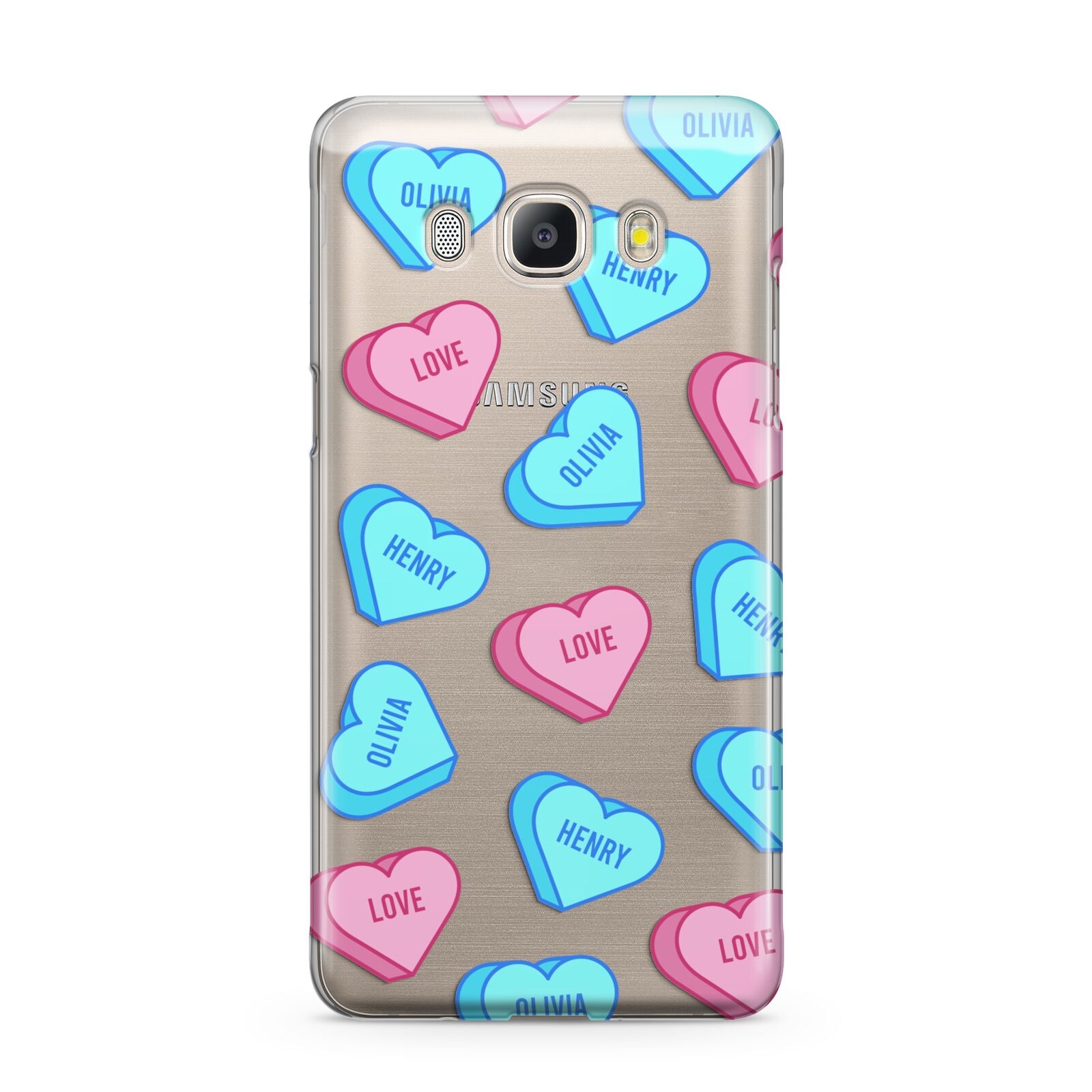 Love Heart Sweets with Names Samsung Galaxy J5 2016 Case