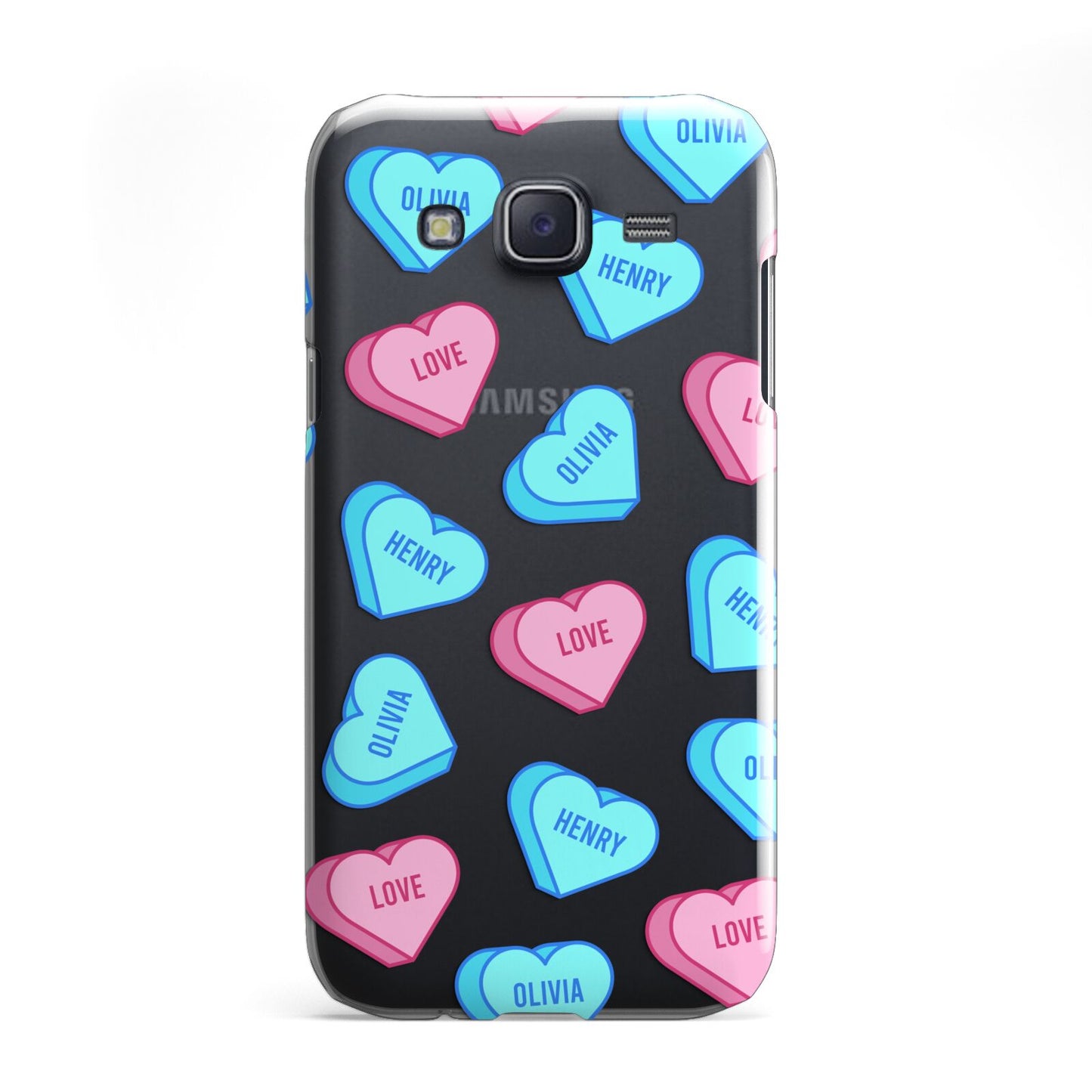 Love Heart Sweets with Names Samsung Galaxy J5 Case