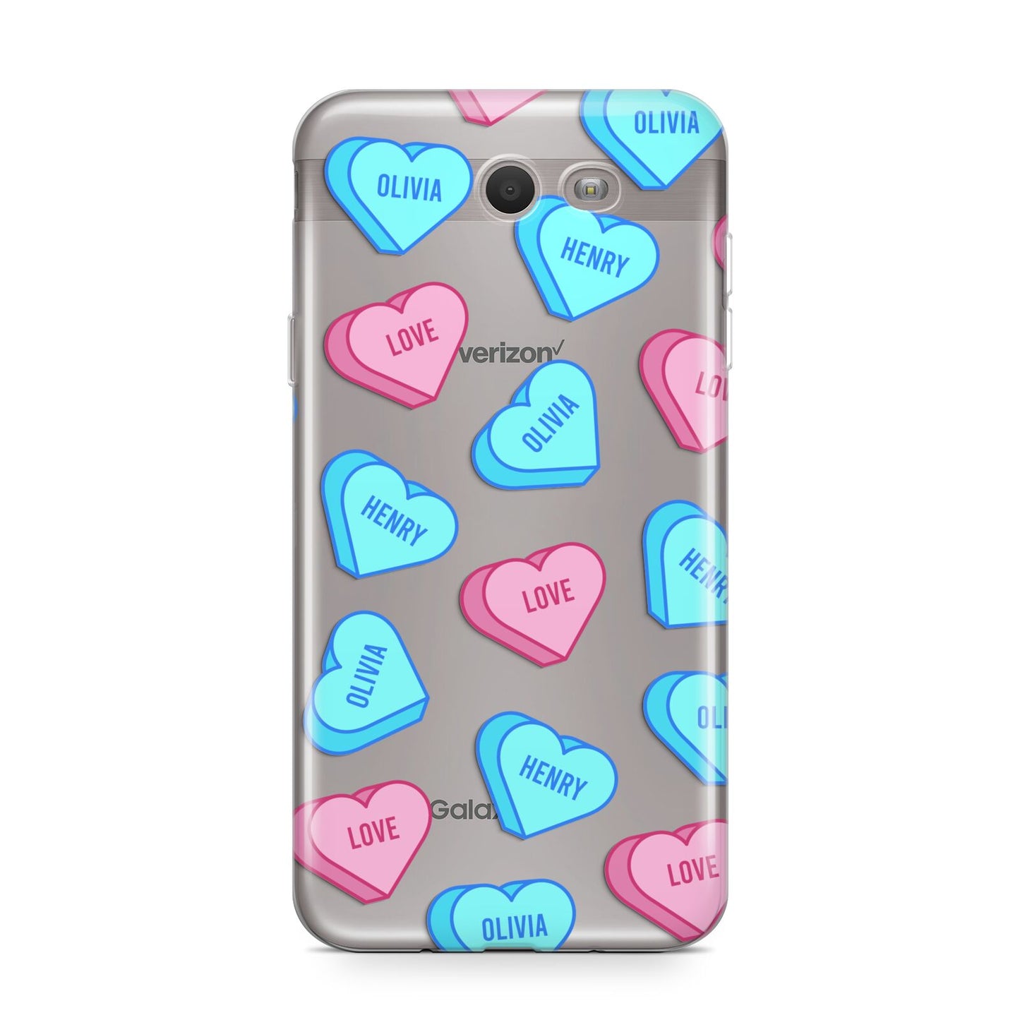 Love Heart Sweets with Names Samsung Galaxy J7 2017 Case