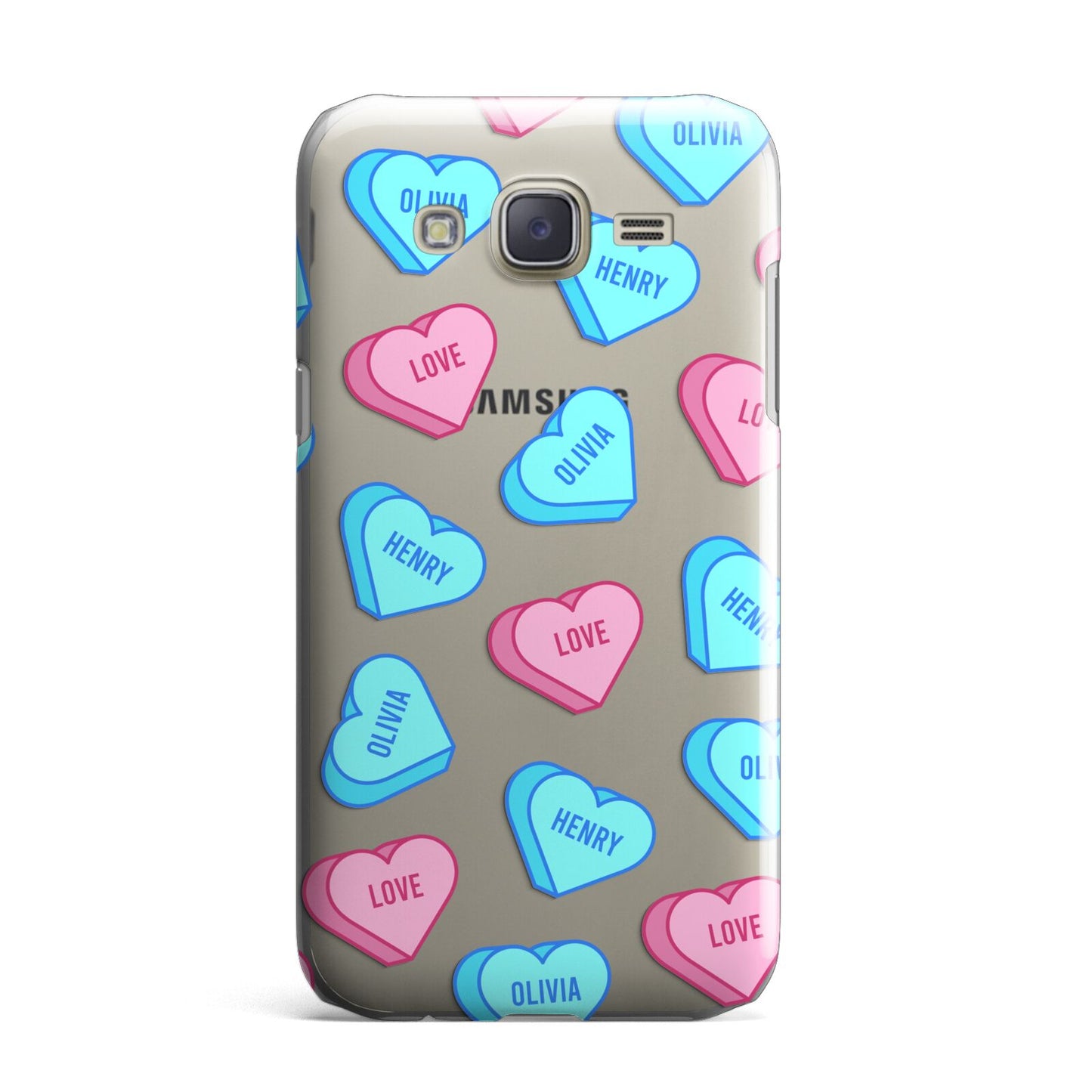 Love Heart Sweets with Names Samsung Galaxy J7 Case