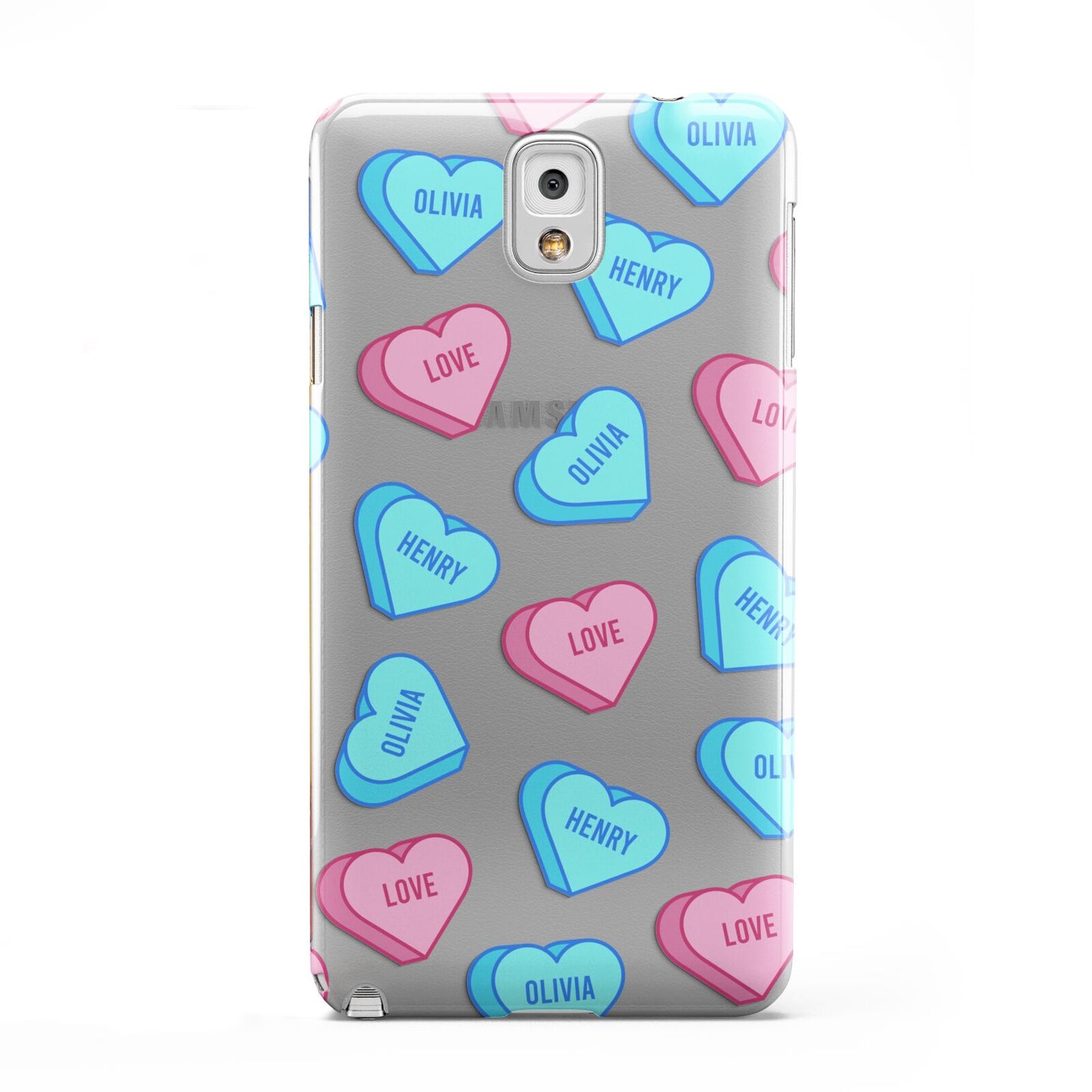 Love Heart Sweets with Names Samsung Galaxy Note 3 Case