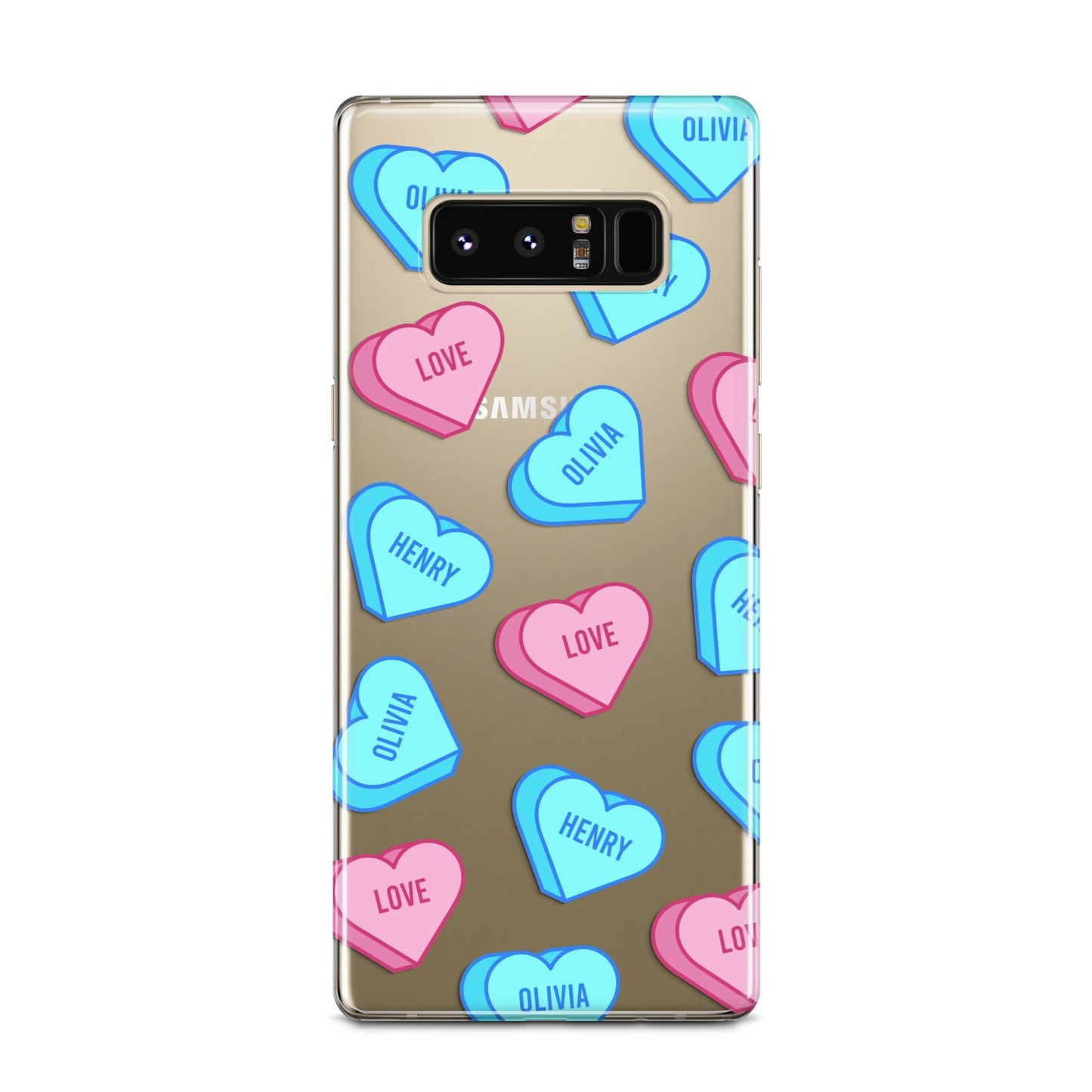 Love Heart Sweets with Names Samsung Galaxy Note 8 Case