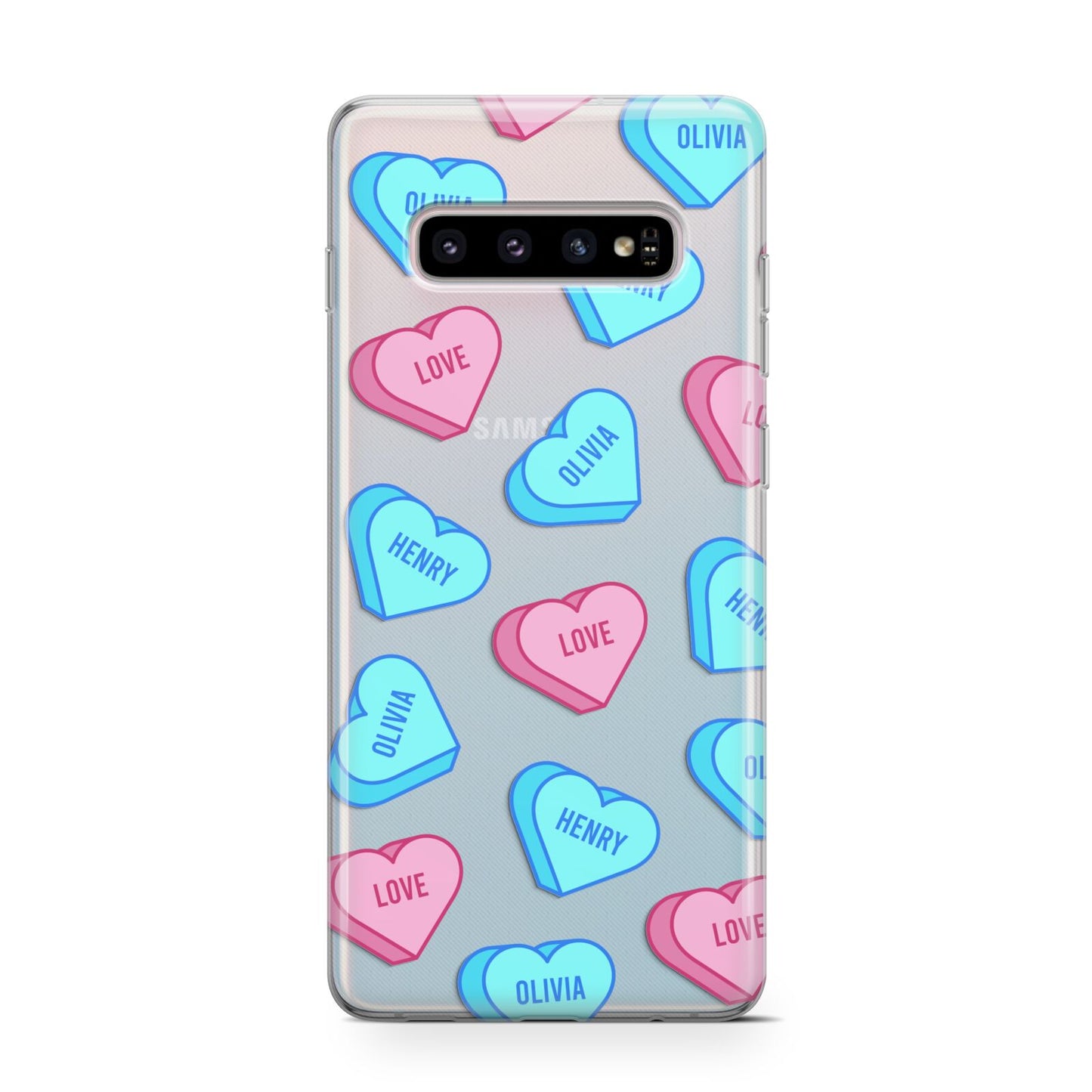 Love Heart Sweets with Names Samsung Galaxy S10 Case