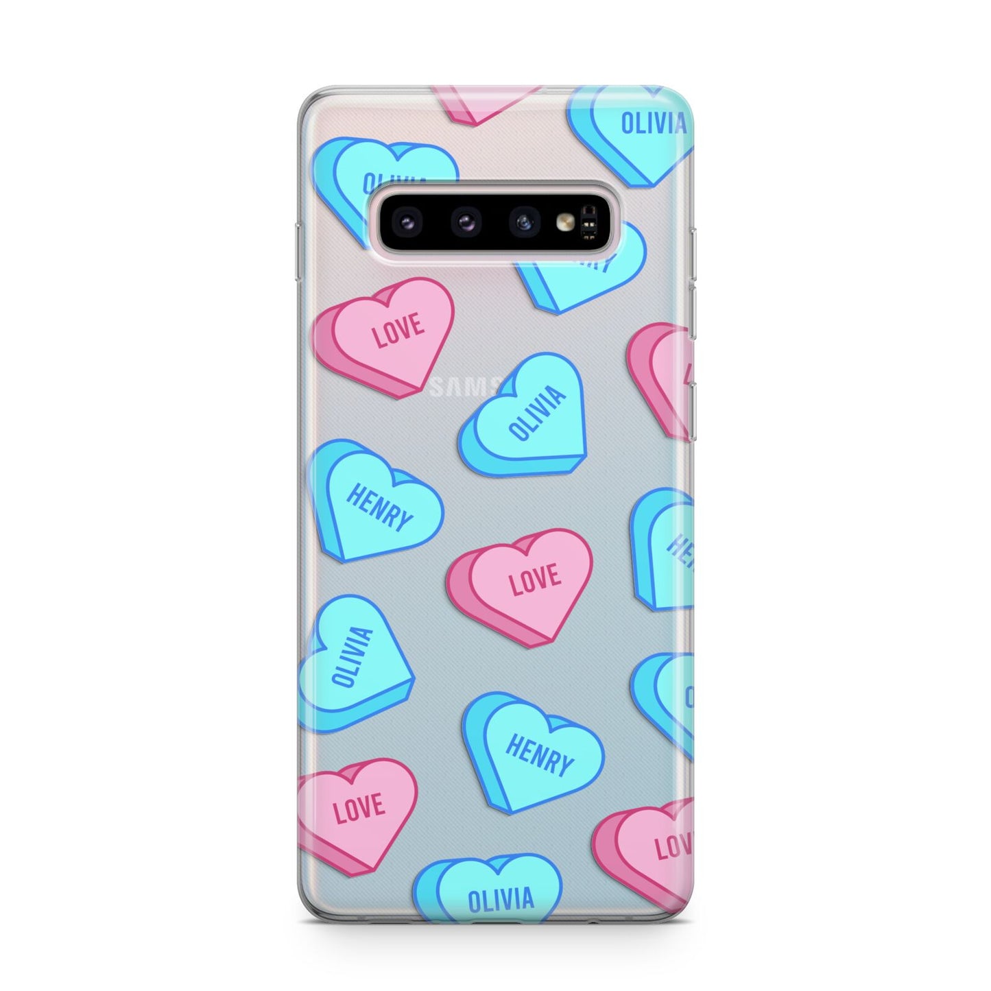 Love Heart Sweets with Names Samsung Galaxy S10 Plus Case