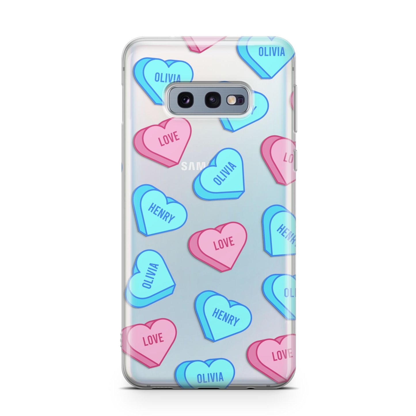 Love Heart Sweets with Names Samsung Galaxy S10E Case