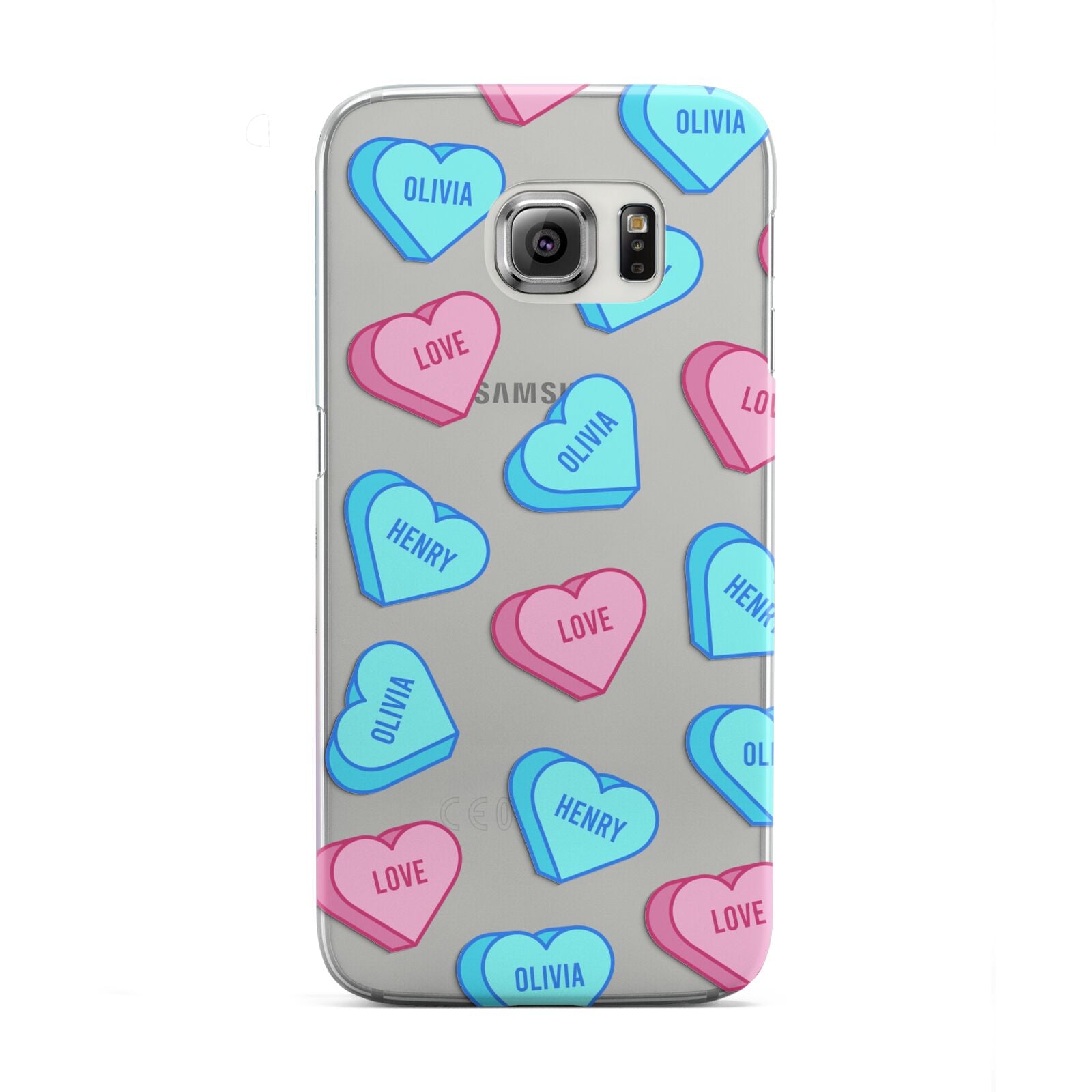 Love Heart Sweets with Names Samsung Galaxy S6 Edge Case