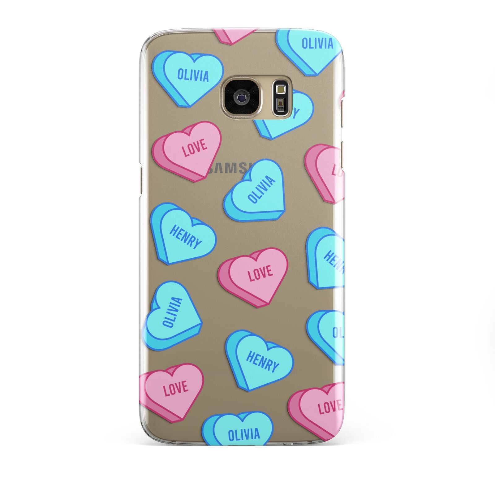 Love Heart Sweets with Names Samsung Galaxy S7 Edge Case