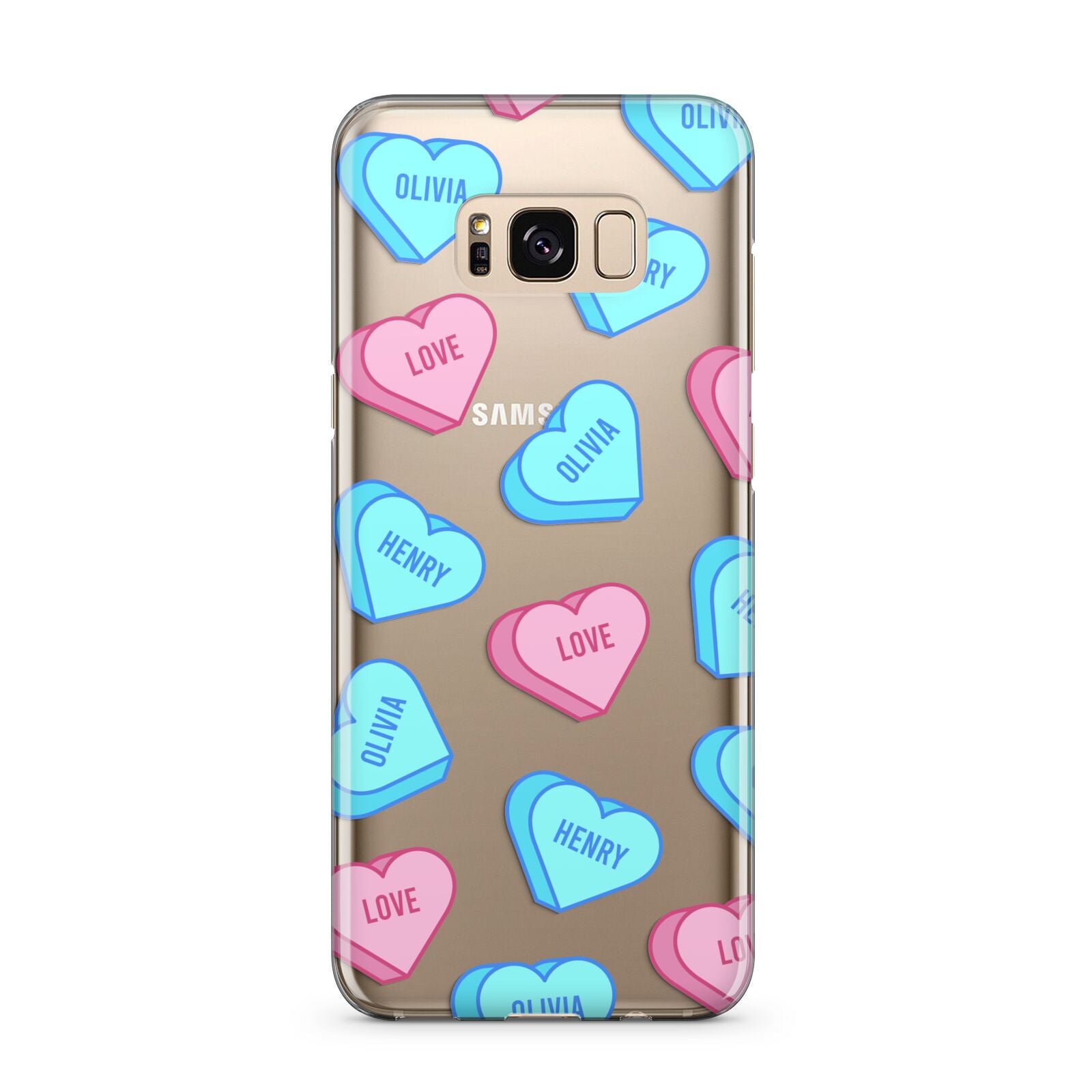 Love Heart Sweets with Names Samsung Galaxy S8 Plus Case