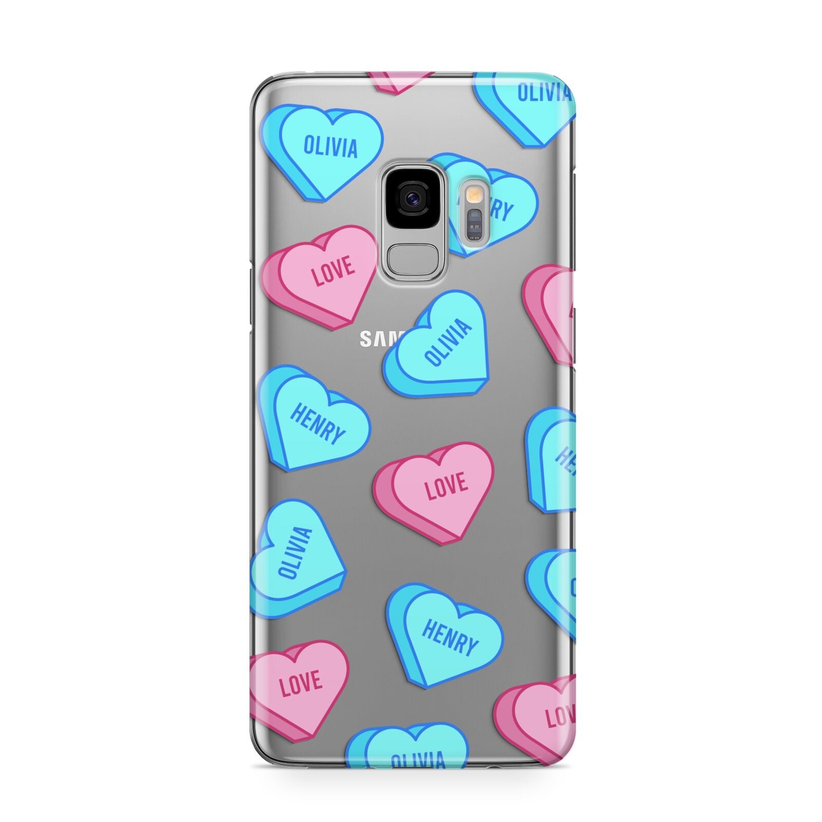 Love Heart Sweets with Names Samsung Galaxy S9 Case
