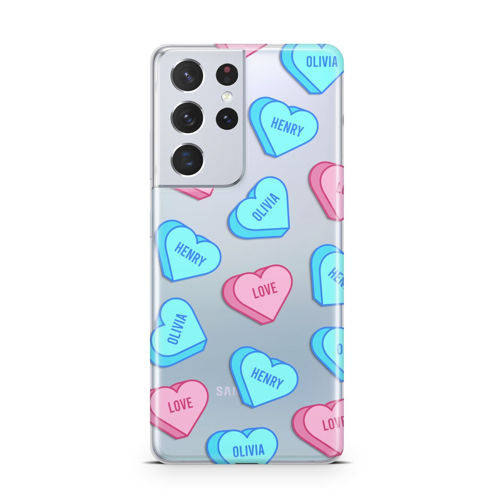 Love Heart Sweets with Names Samsung S21 Ultra Case