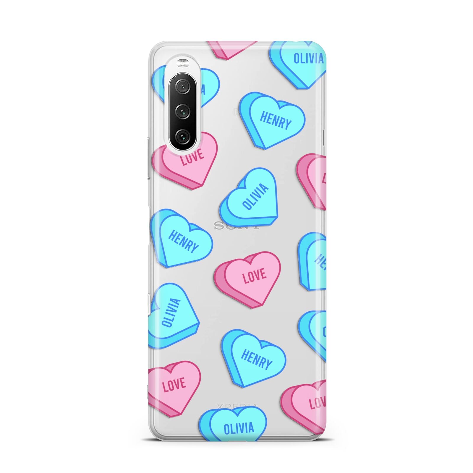 Love Heart Sweets with Names Sony Xperia 10 III Case