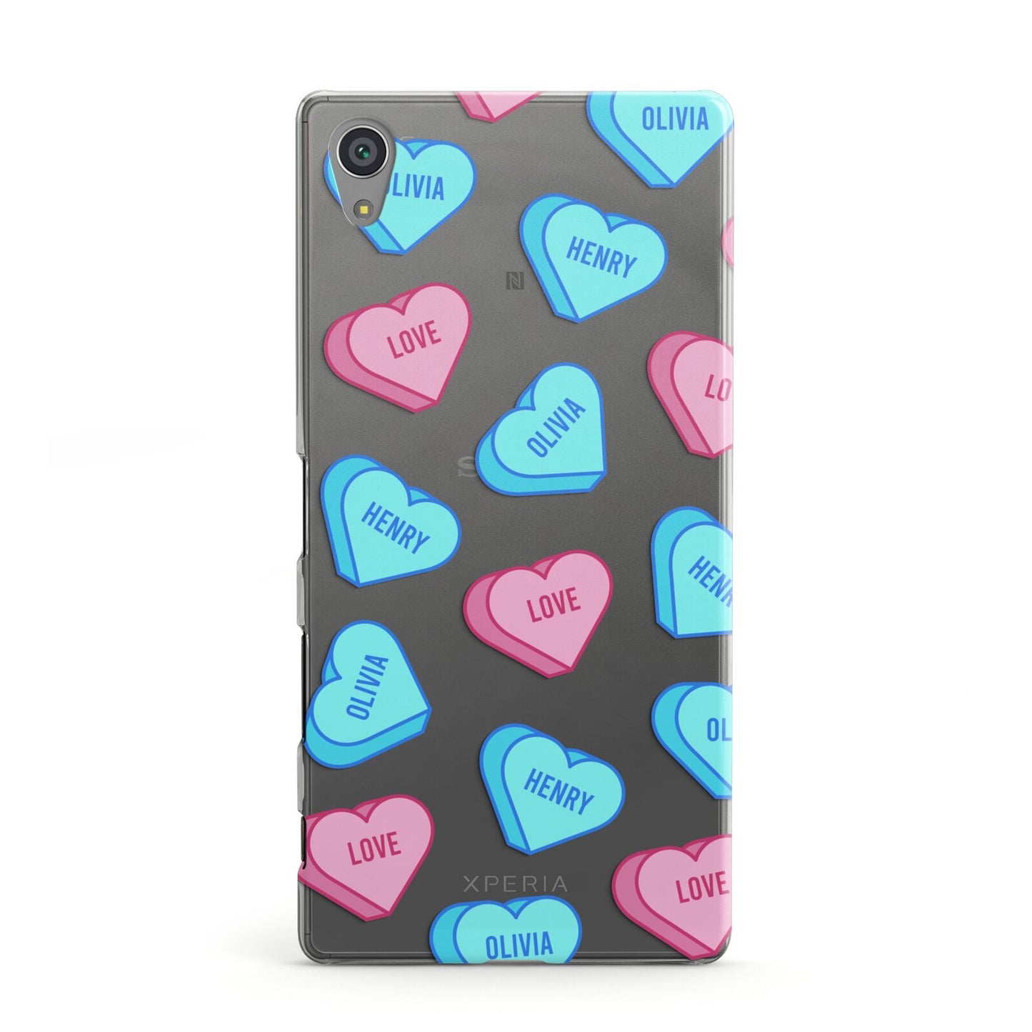 Love Heart Sweets with Names Sony Xperia Case