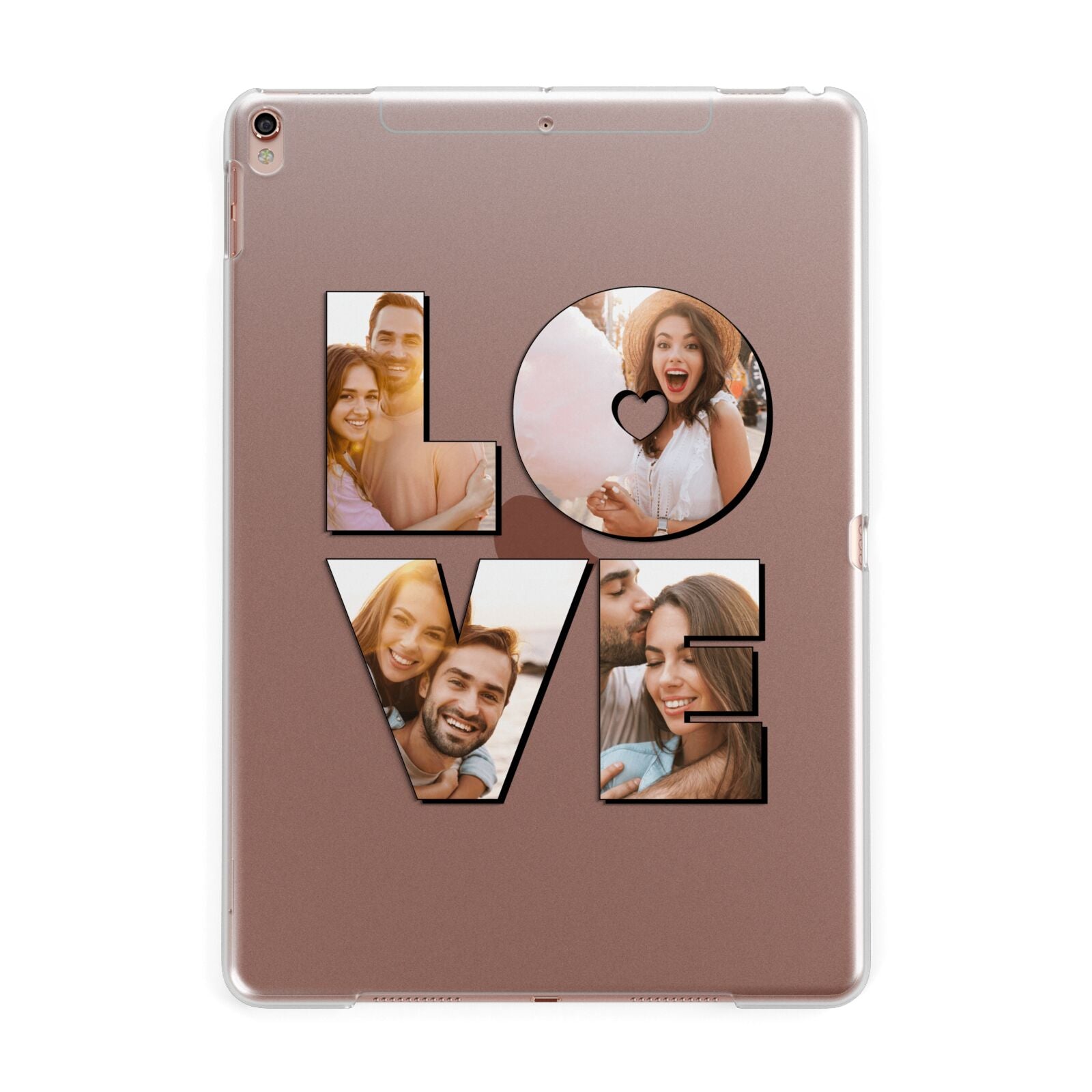 Love Personalised Photo Upload Apple iPad Rose Gold Case