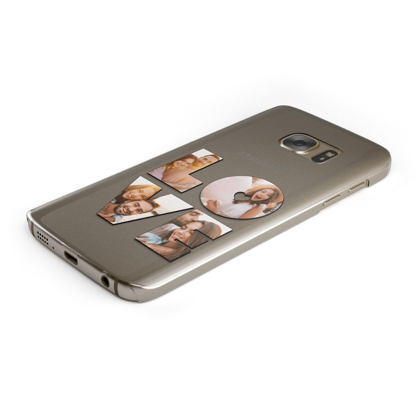 Love Personalised Photo Upload Protective Samsung Galaxy Case Angled Image