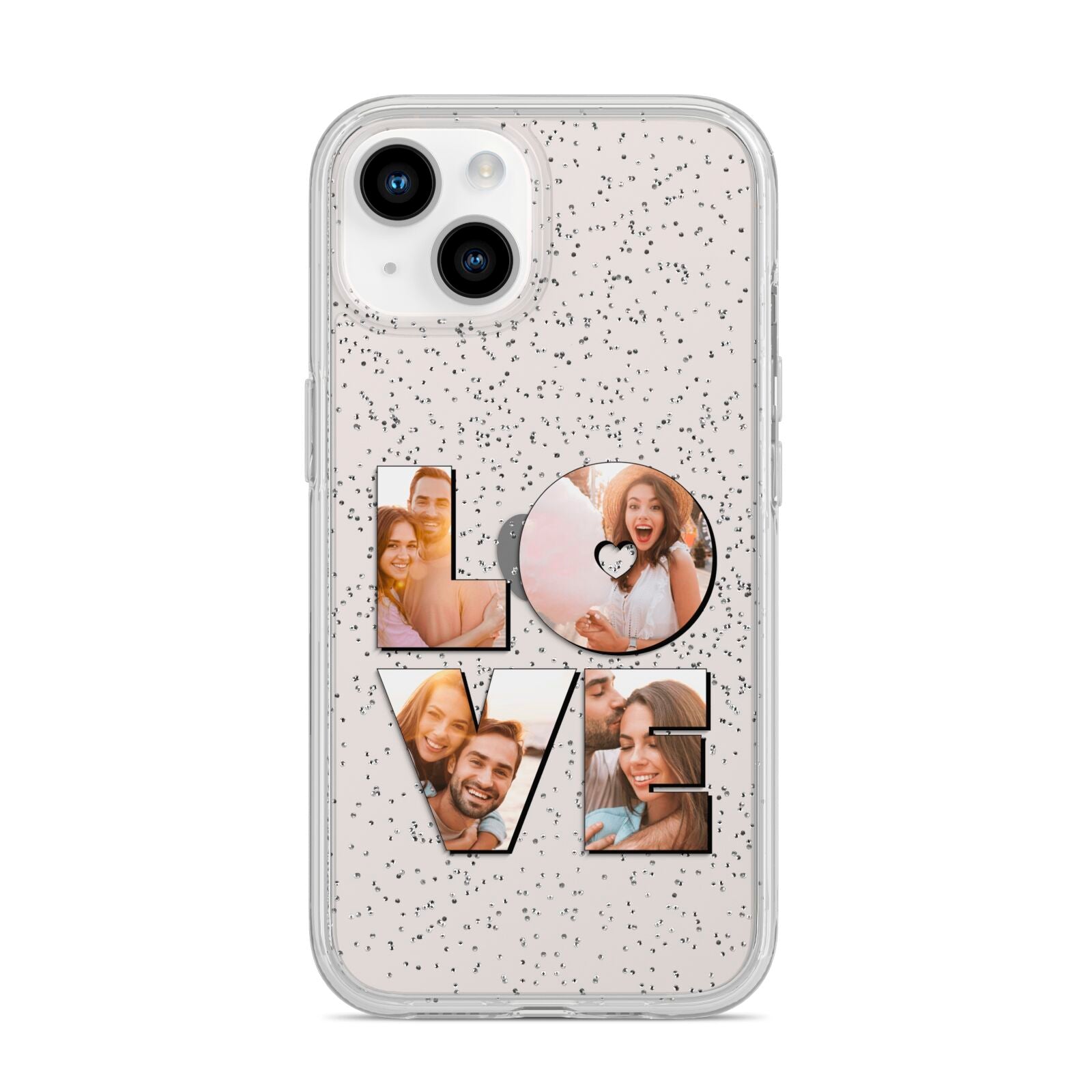 Love Personalised Photo Upload iPhone 14 Glitter Tough Case Starlight