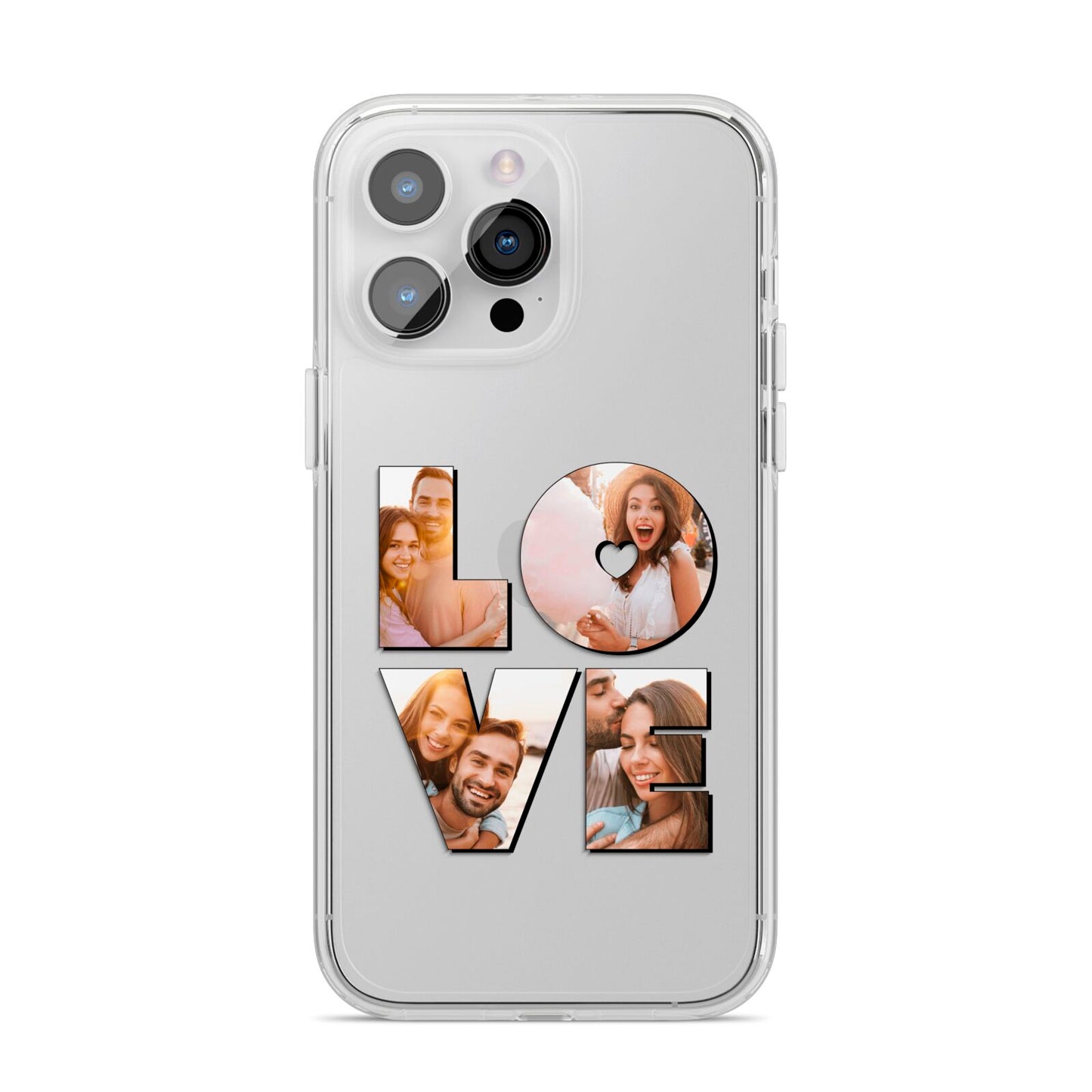 Love Personalised Photo Upload iPhone 14 Pro Max Clear Tough Case Silver