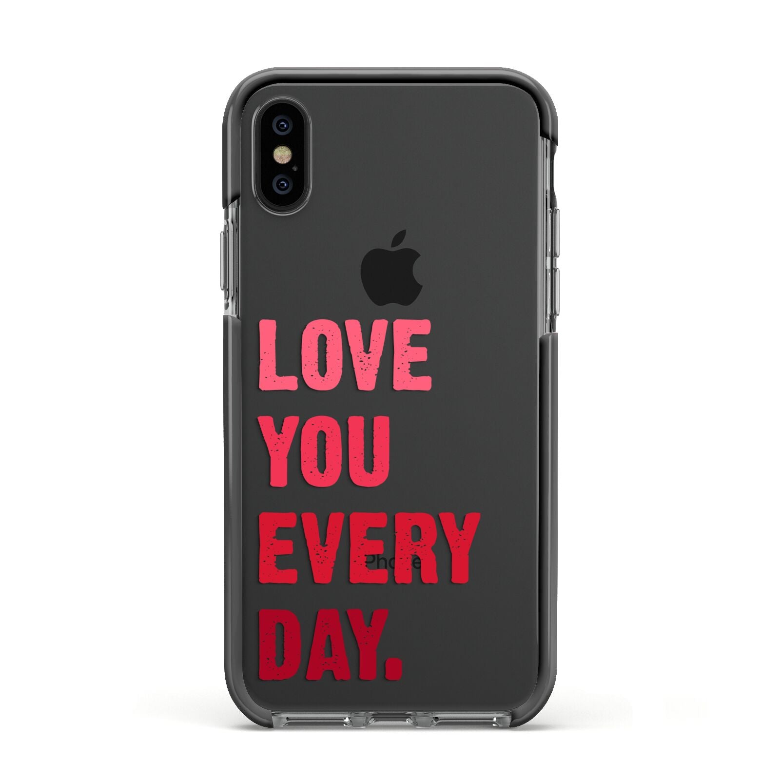 Love You Every Day Apple iPhone Xs Impact Case Black Edge on Black Phone