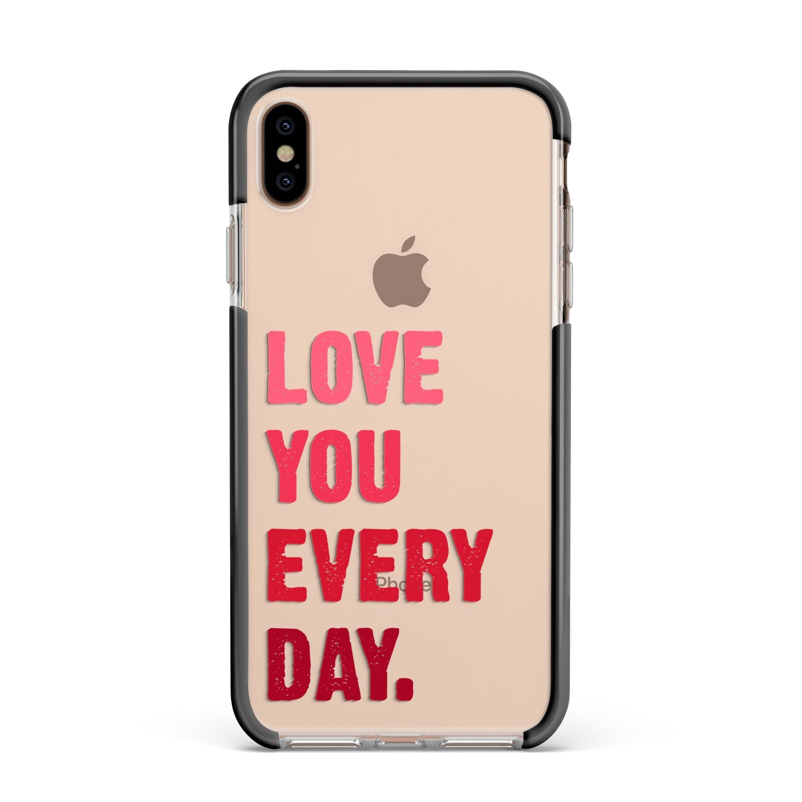 Love You Every Day Apple iPhone Xs Max Impact Case Black Edge on Gold Phone