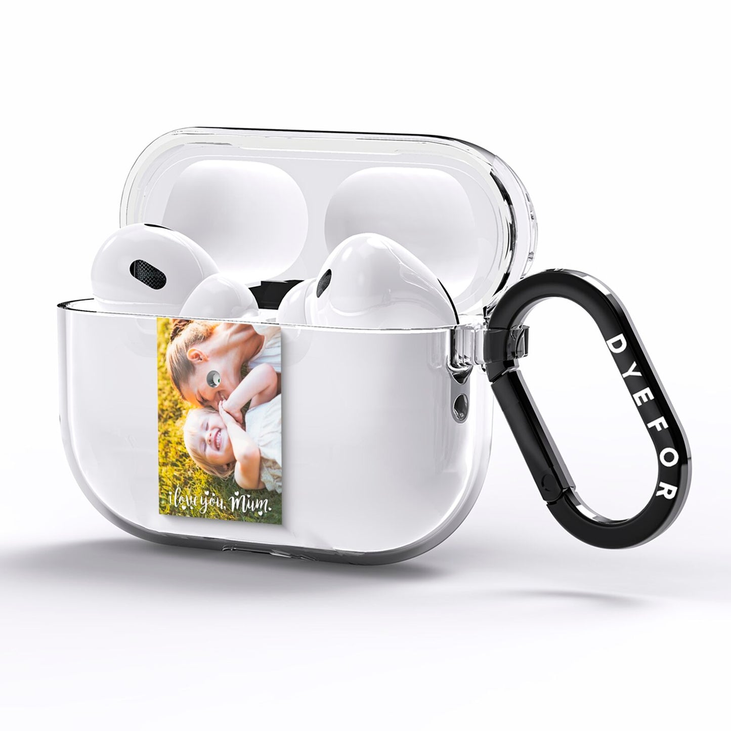 Love You Mum Photo Upload AirPods Pro Clear Case Side Image