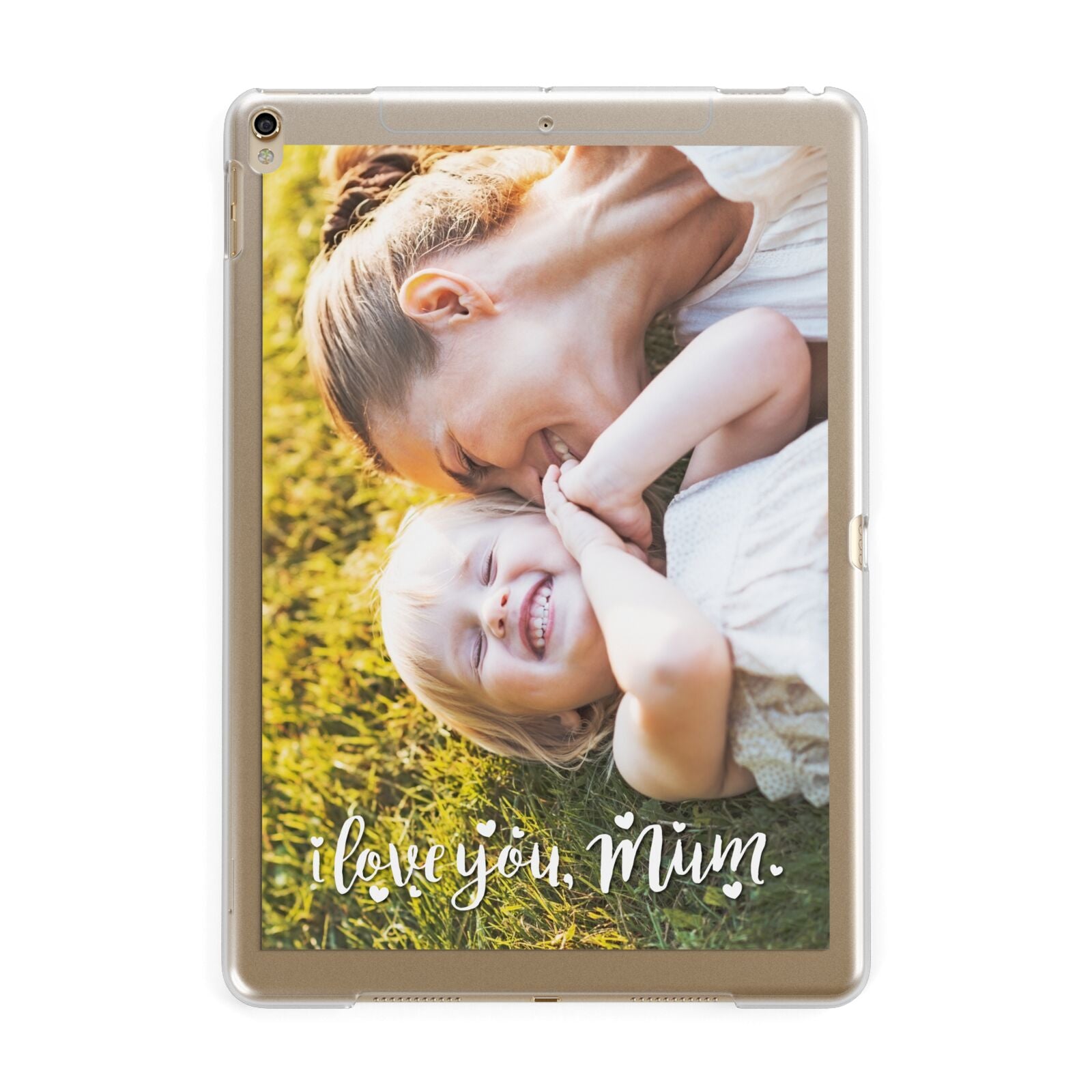 Love You Mum Photo Upload Apple iPad Gold Case