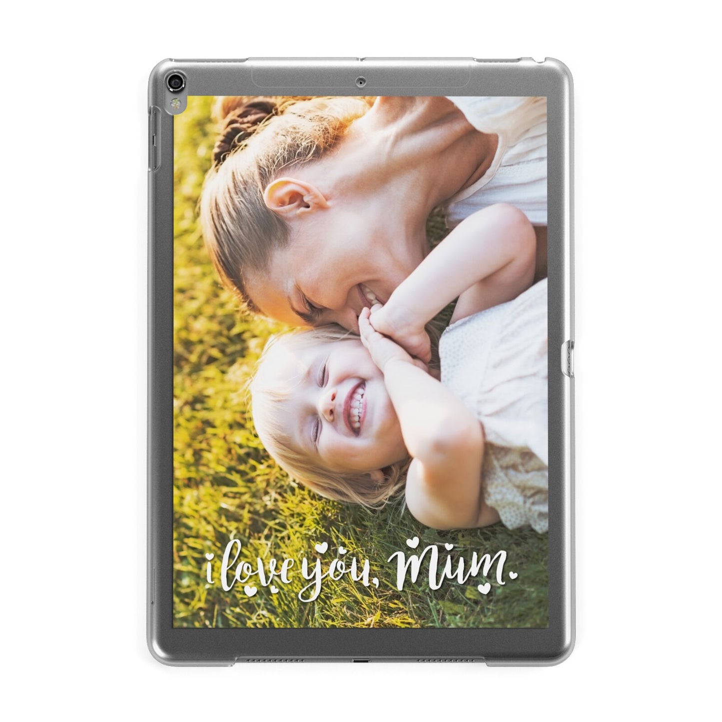 Love You Mum Photo Upload Apple iPad Grey Case