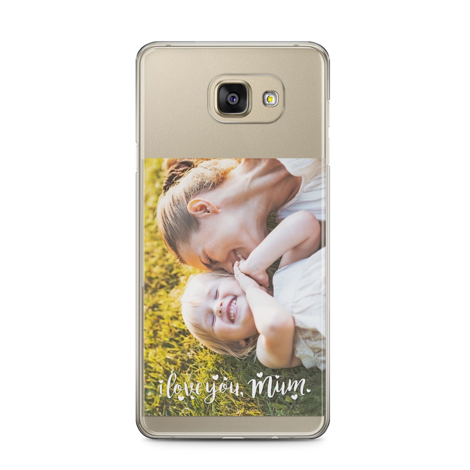 Love You Mum Photo Upload Samsung Galaxy A5 2016 Case on gold phone