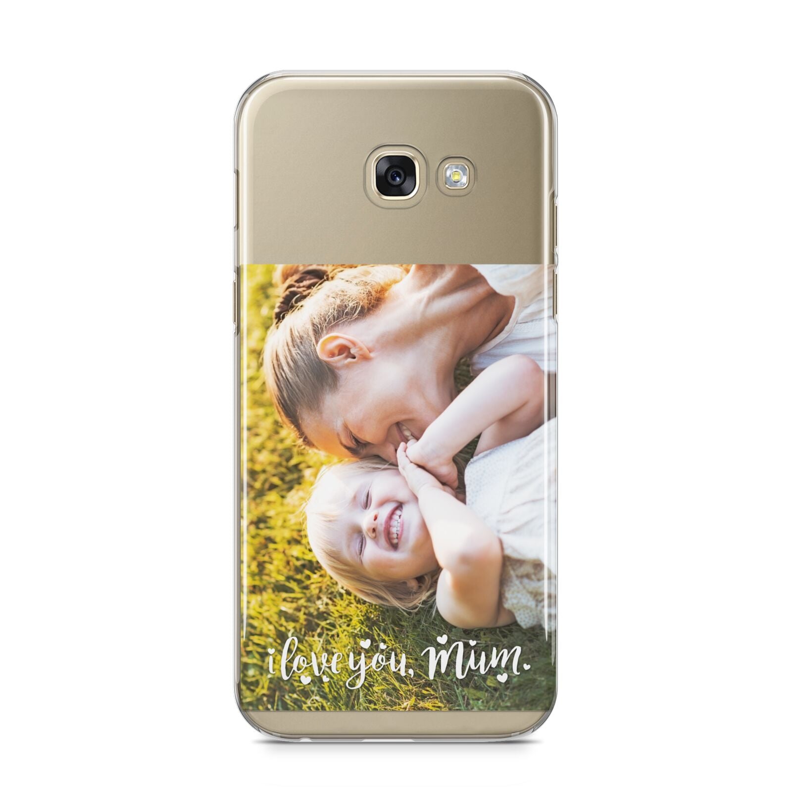 Love You Mum Photo Upload Samsung Galaxy A5 2017 Case on gold phone