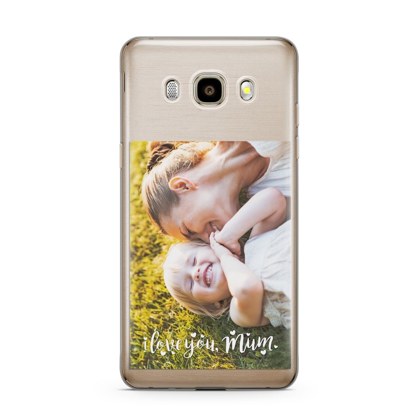 Love You Mum Photo Upload Samsung Galaxy J7 2016 Case on gold phone