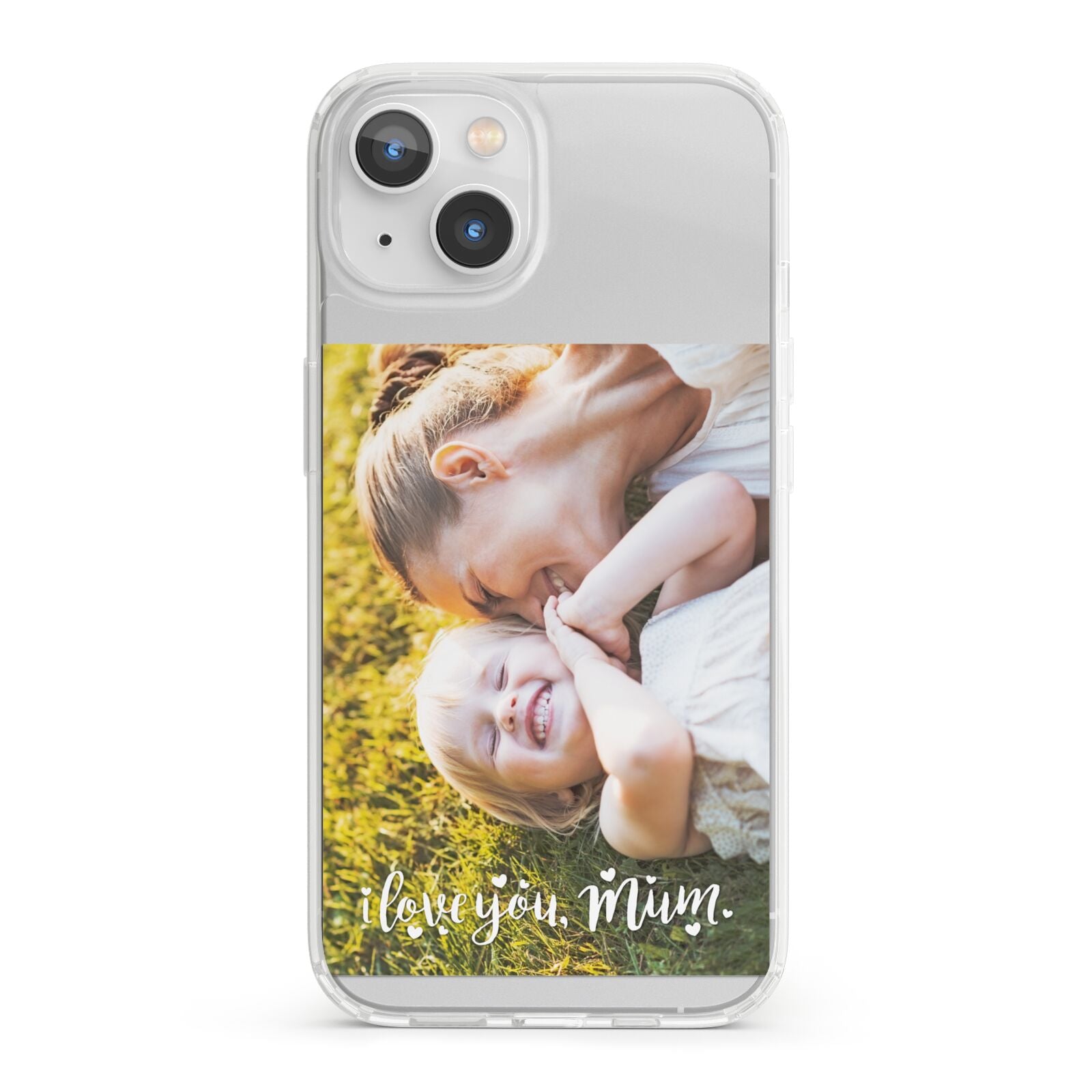 Love You Mum Photo Upload iPhone 13 Clear Bumper Case