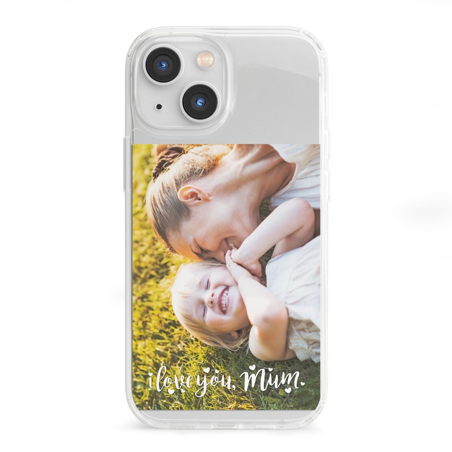 Love You Mum Photo Upload iPhone 13 Mini Clear Bumper Case