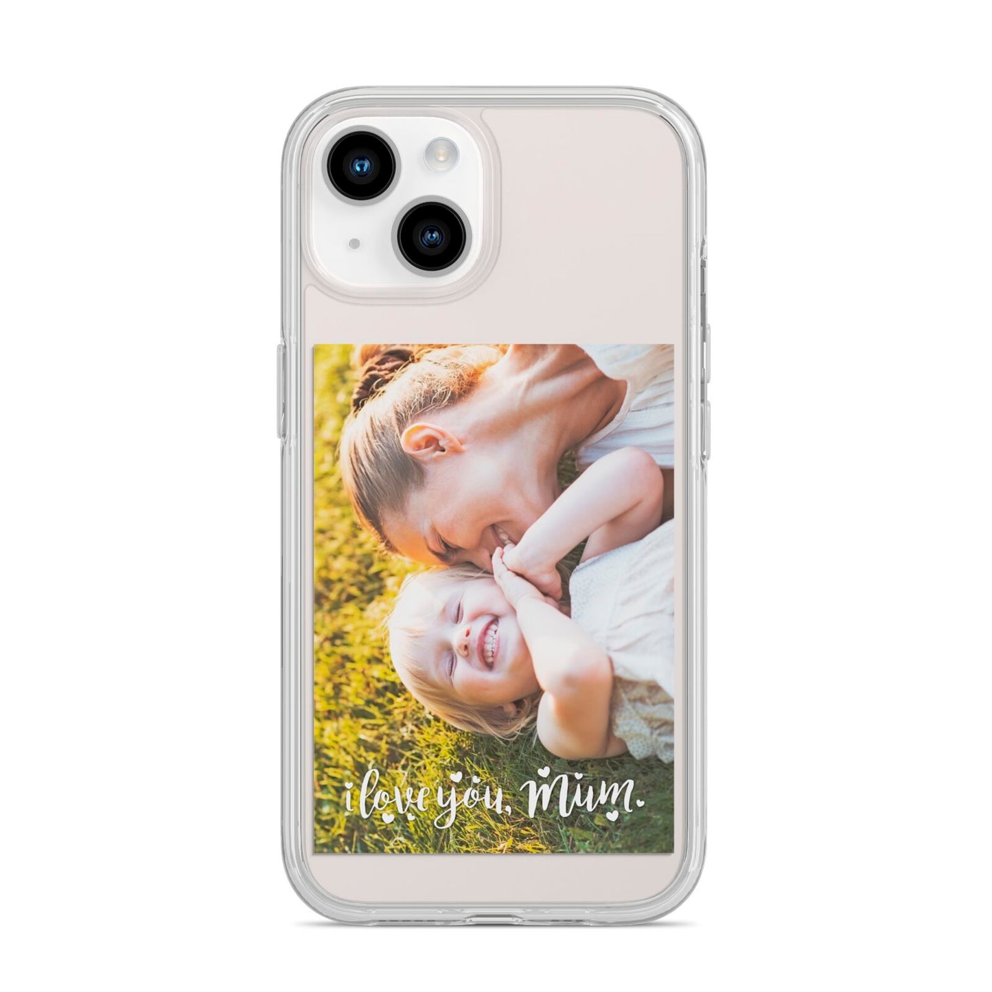 Love You Mum Photo Upload iPhone 14 Clear Tough Case Starlight