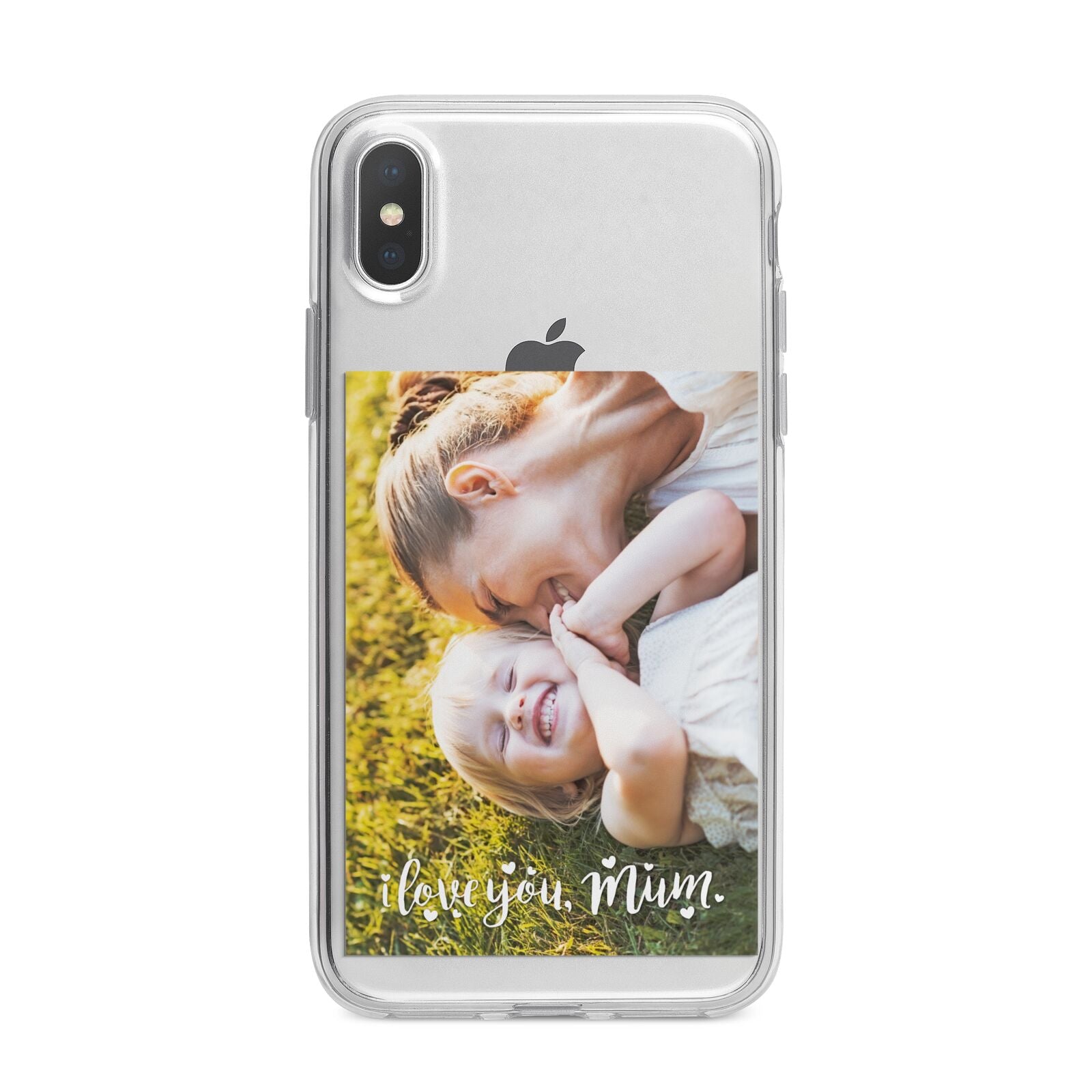 Love You Mum Photo Upload iPhone X Bumper Case on Silver iPhone Alternative Image 1