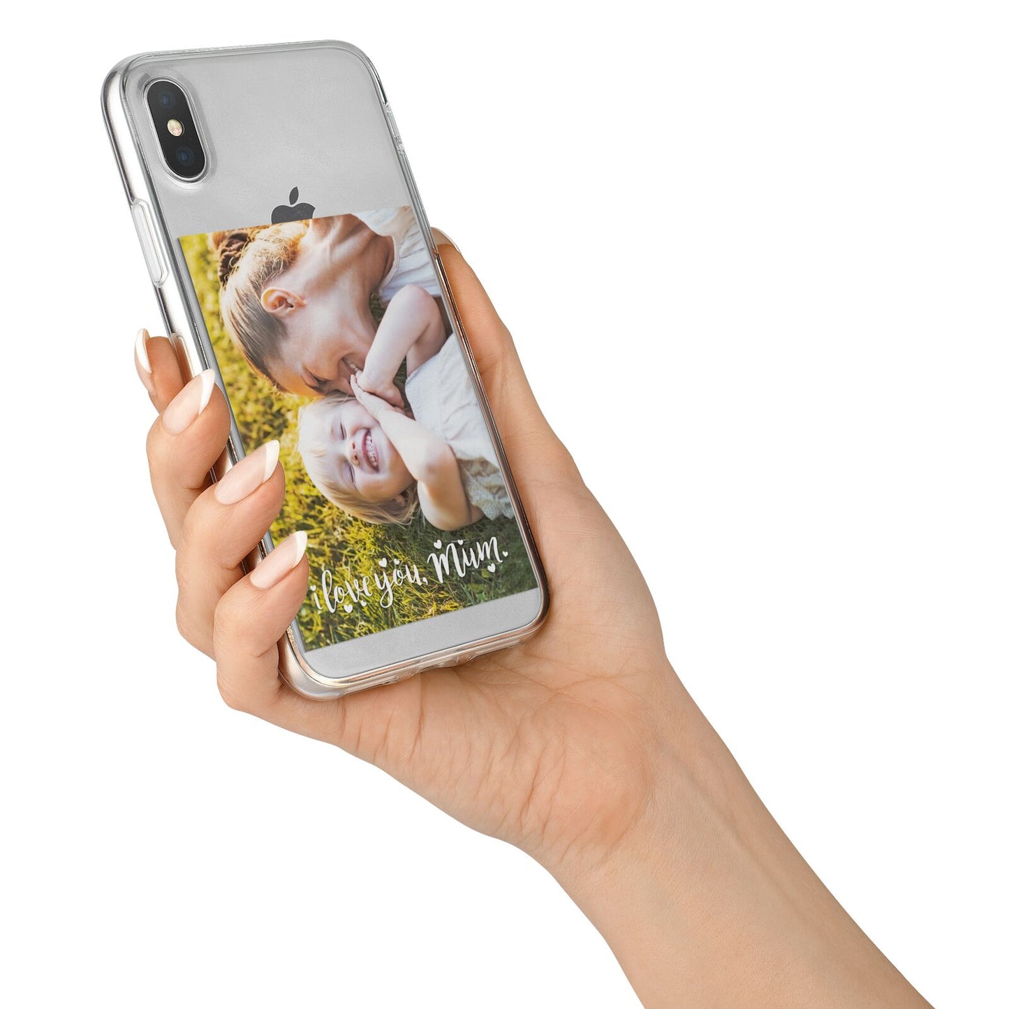 Love You Mum Photo Upload iPhone X Bumper Case on Silver iPhone Alternative Image 2