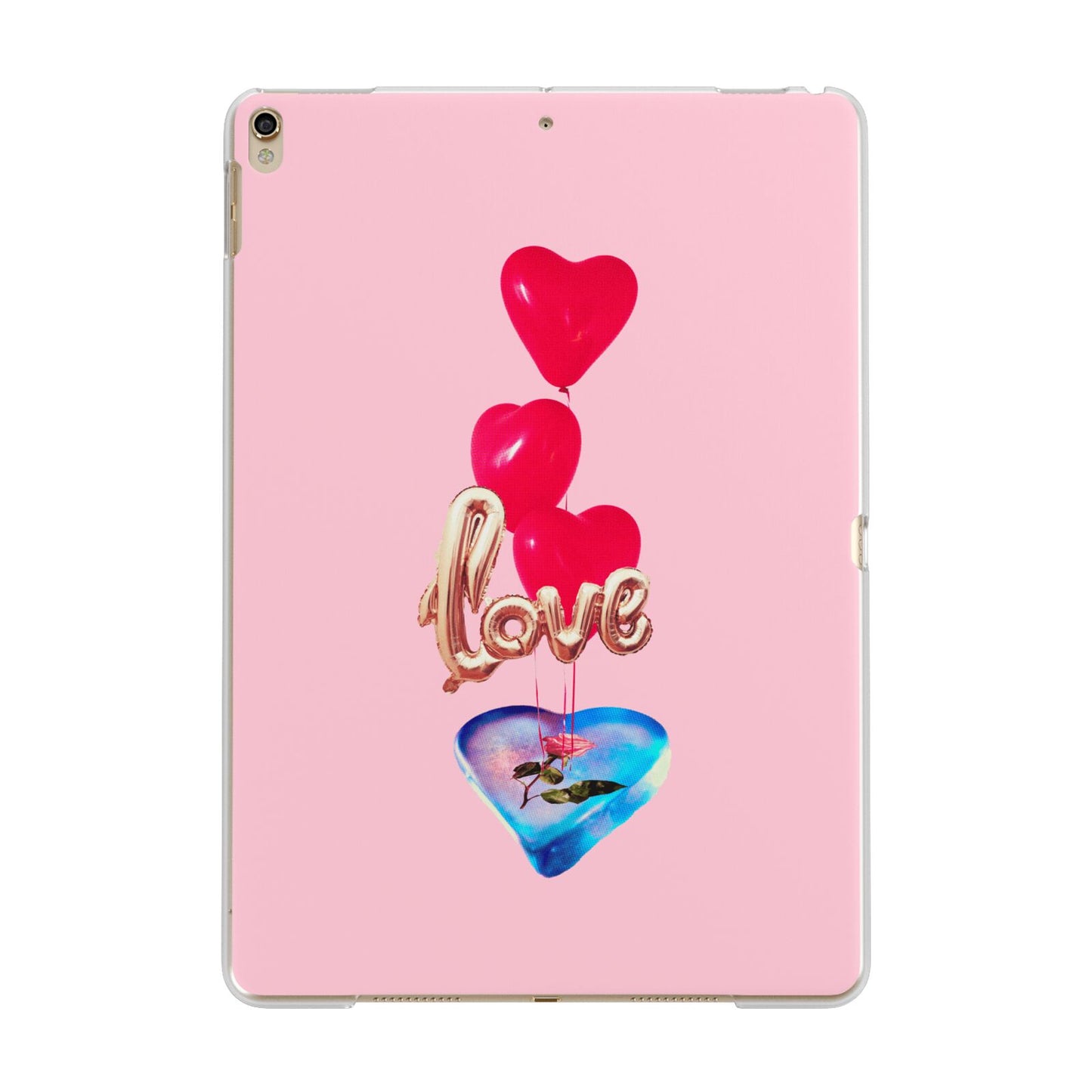 Love bubble balloon Apple iPad Gold Case