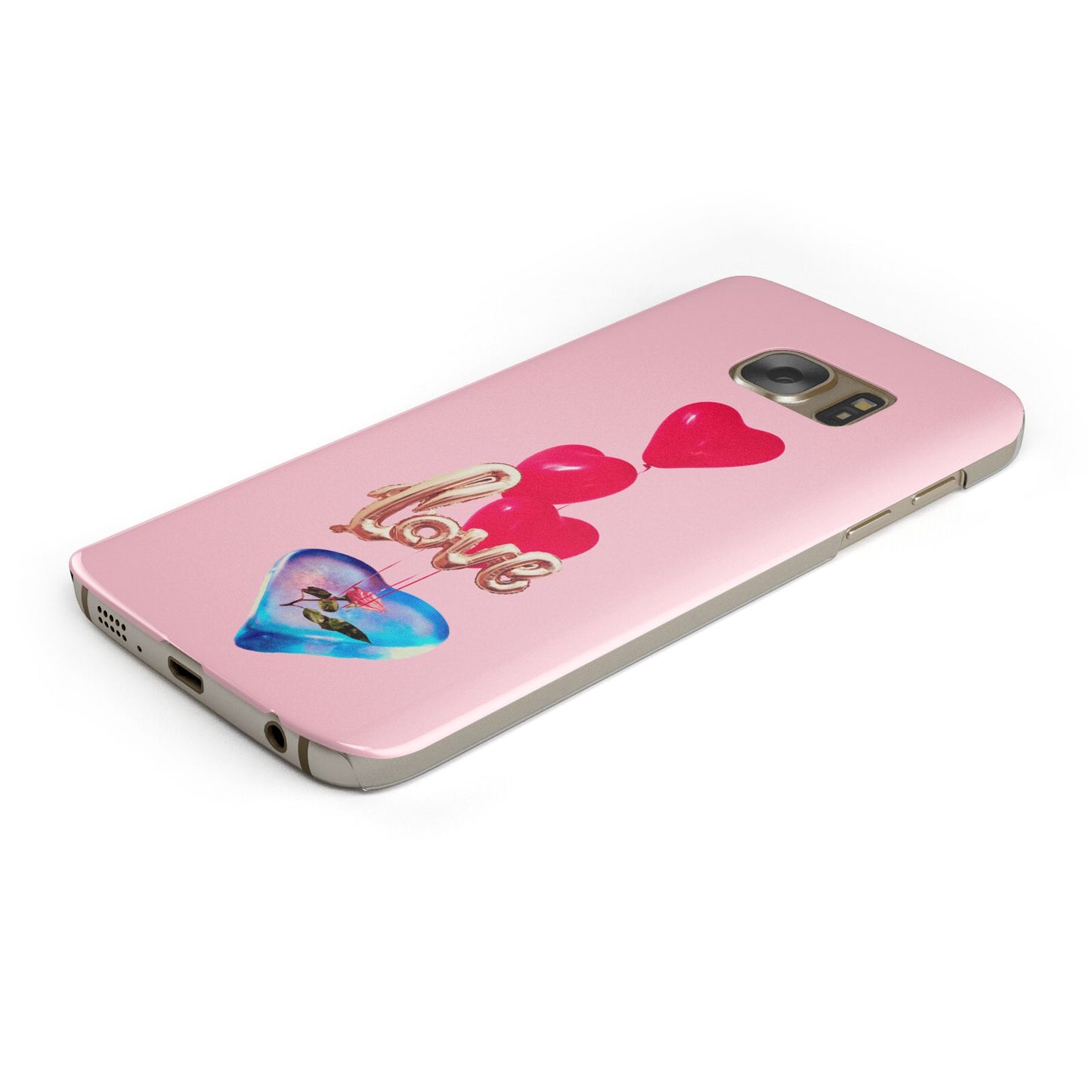 Love bubble balloon Protective Samsung Galaxy Case Angled Image