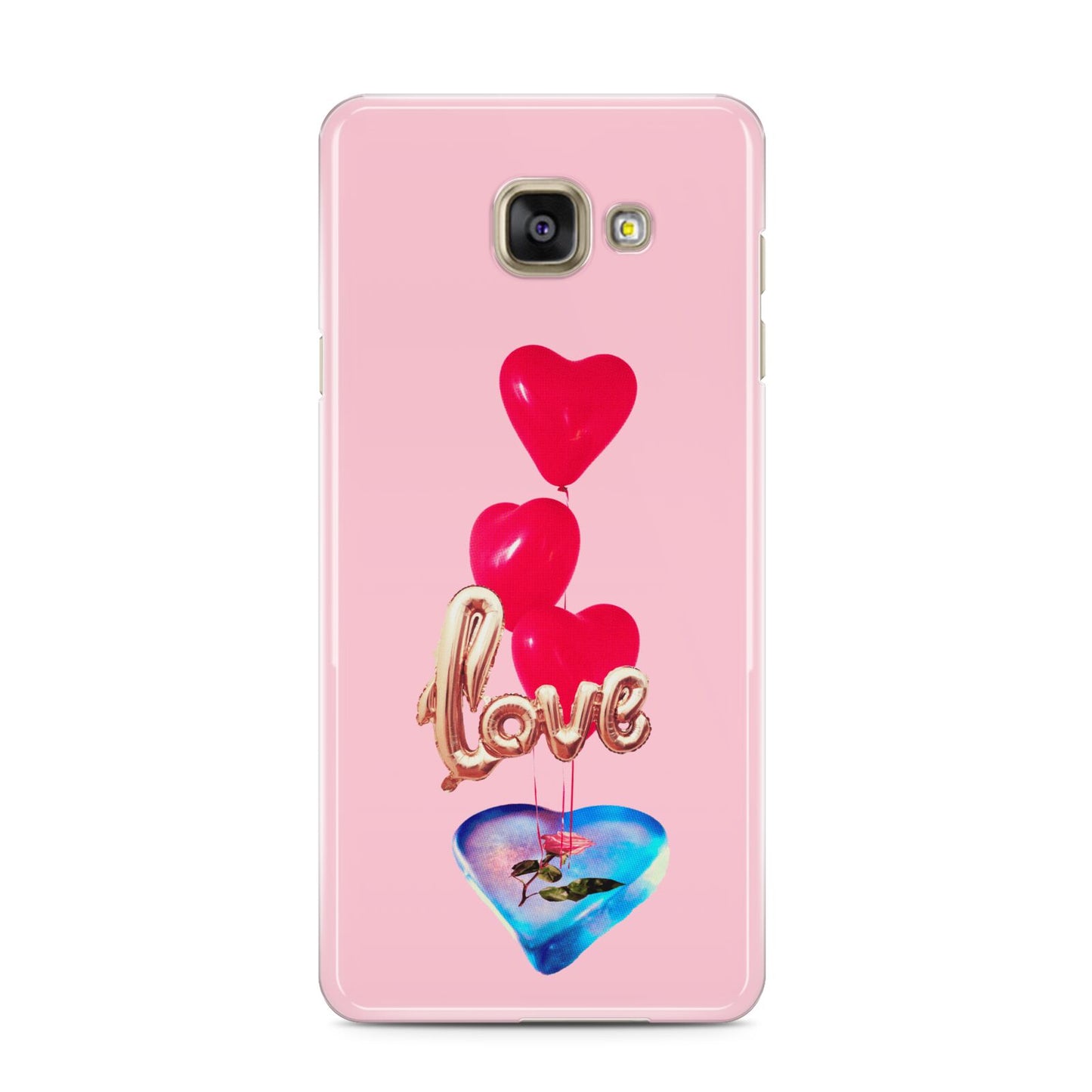 Love bubble balloon Samsung Galaxy A3 2016 Case on gold phone