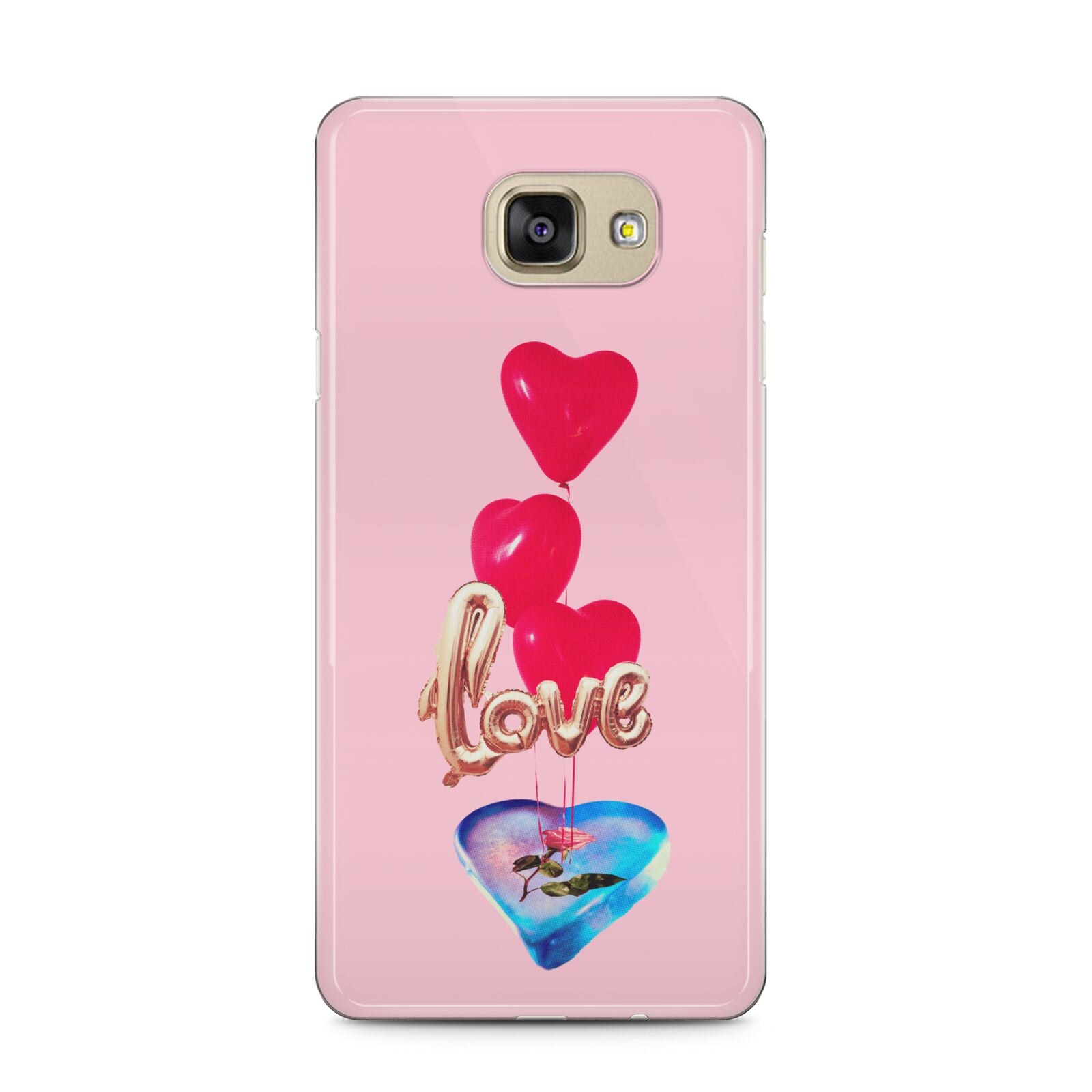 Love bubble balloon Samsung Galaxy A5 2016 Case on gold phone