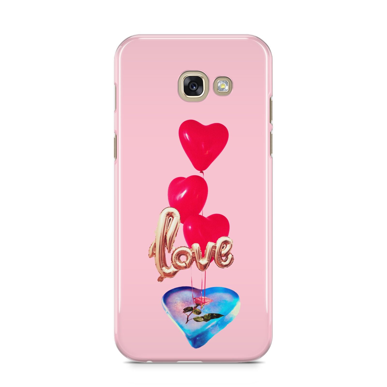 Love bubble balloon Samsung Galaxy A5 2017 Case on gold phone