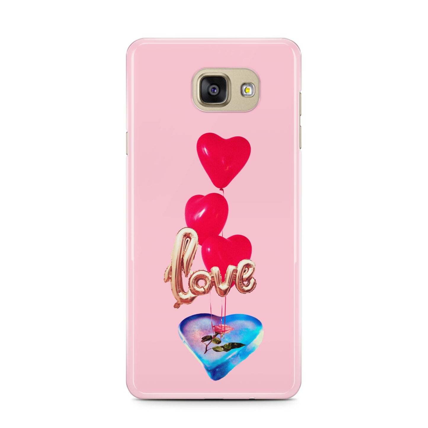 Love bubble balloon Samsung Galaxy A7 2016 Case on gold phone