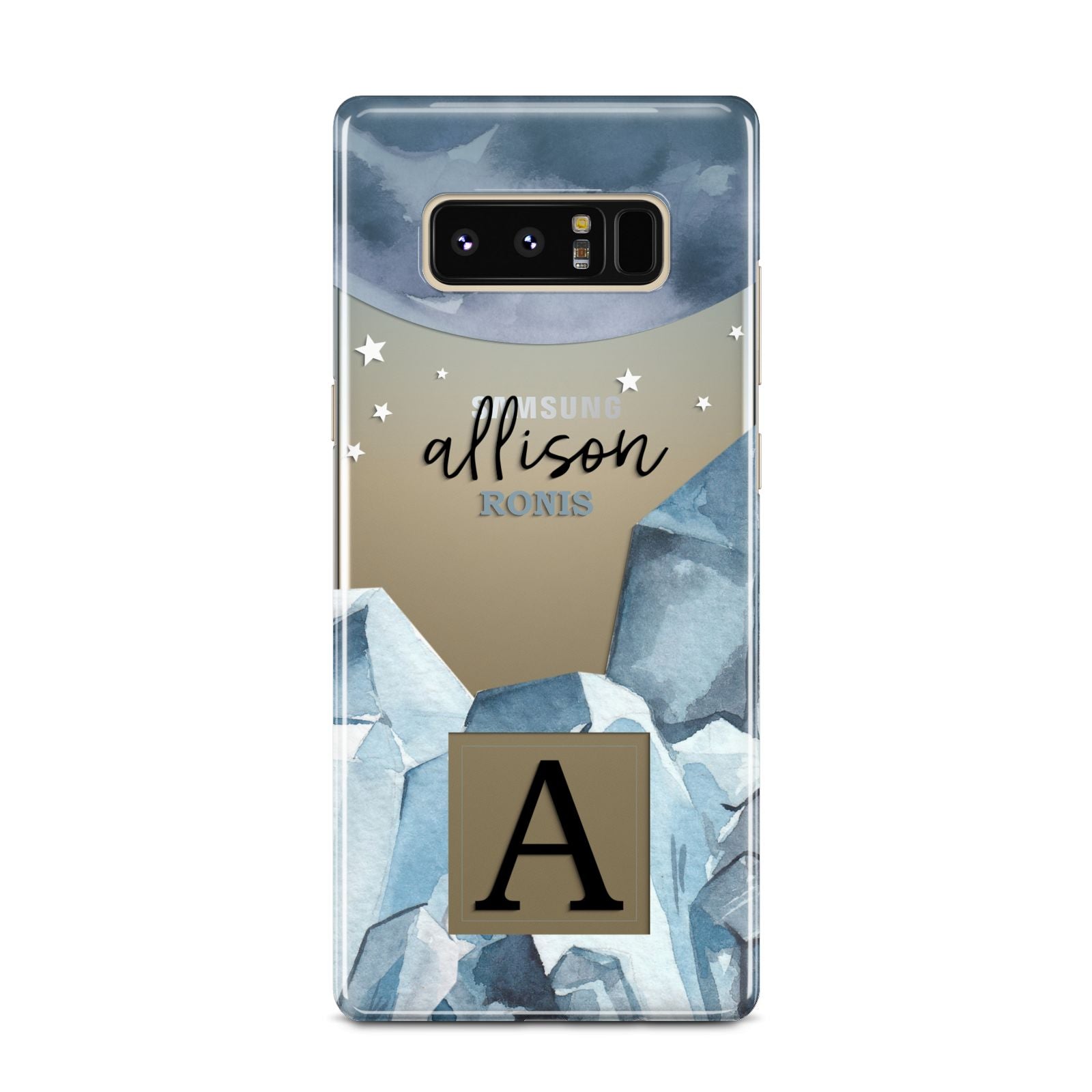 Lunar Crystals Personalised Name Samsung Galaxy Note 8 Case