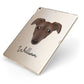 Lurcher Personalised Apple iPad Case on Gold iPad Side View