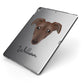 Lurcher Personalised Apple iPad Case on Grey iPad Side View