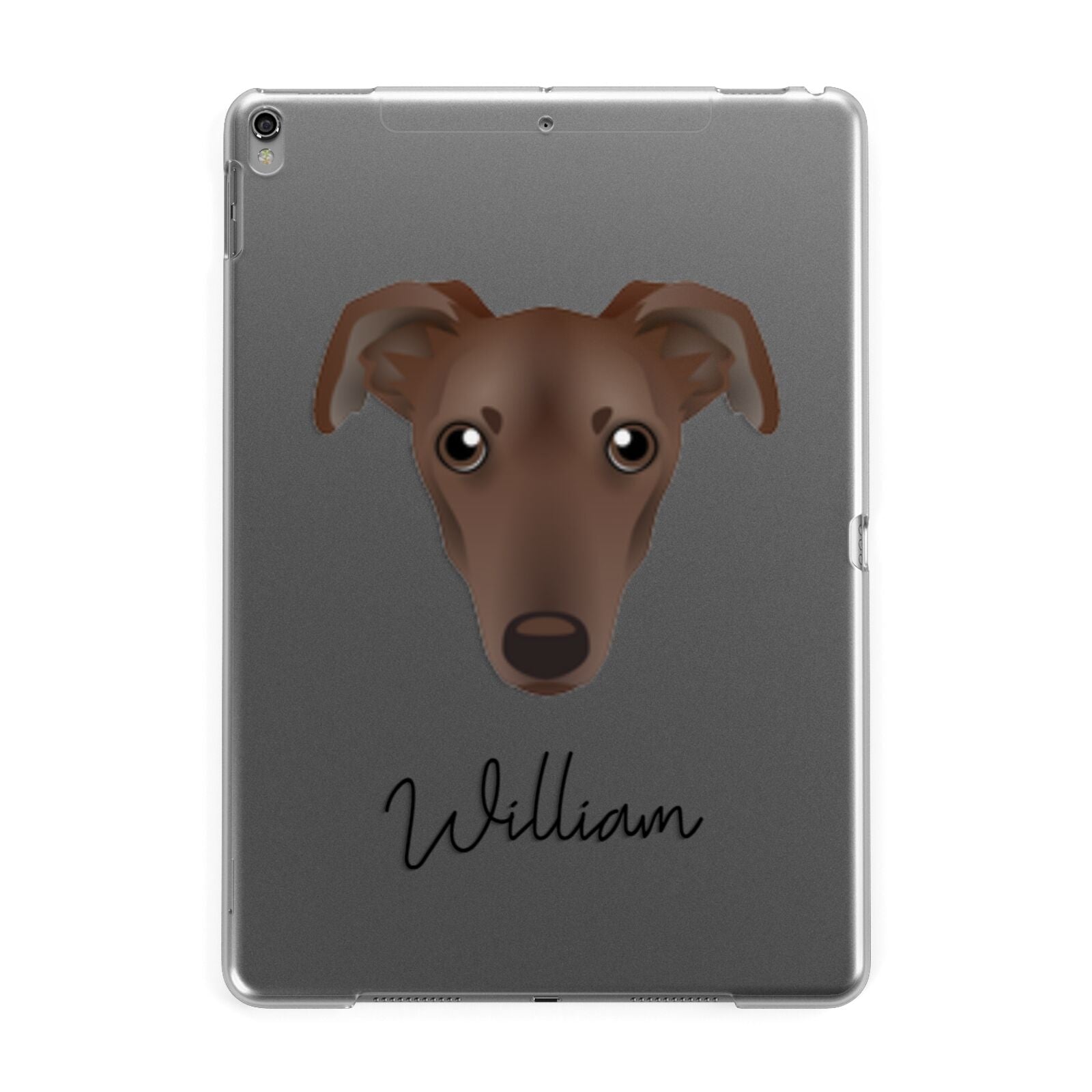 Lurcher Personalised Apple iPad Grey Case